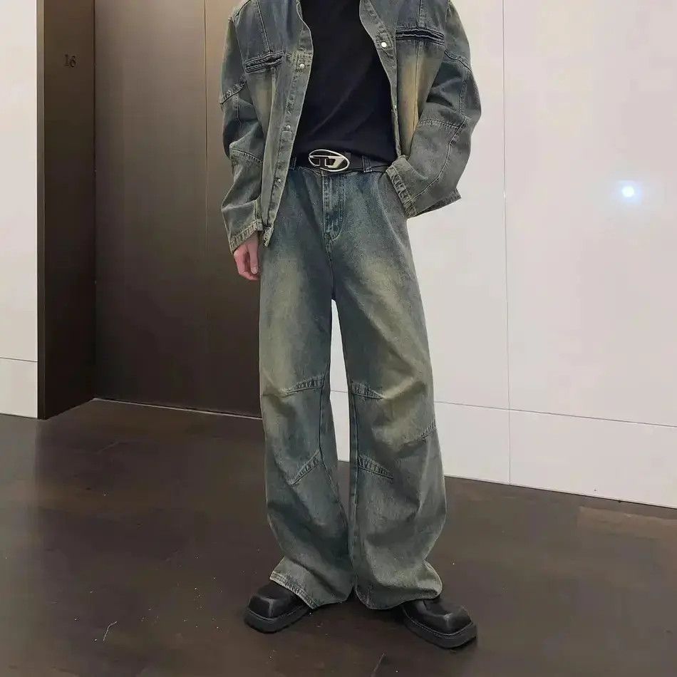 Japanese Brand Retro washed wide leg pleated jeans Size US 32 / EU 48 - 6 Thumbnail