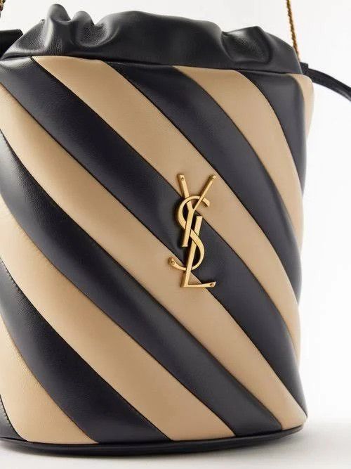 Saint Laurent Paris o1b1hav110924 Size: OS / Alix Leather Bucket Bag Navy & Nude Size ONE SIZE - 8 Thumbnail