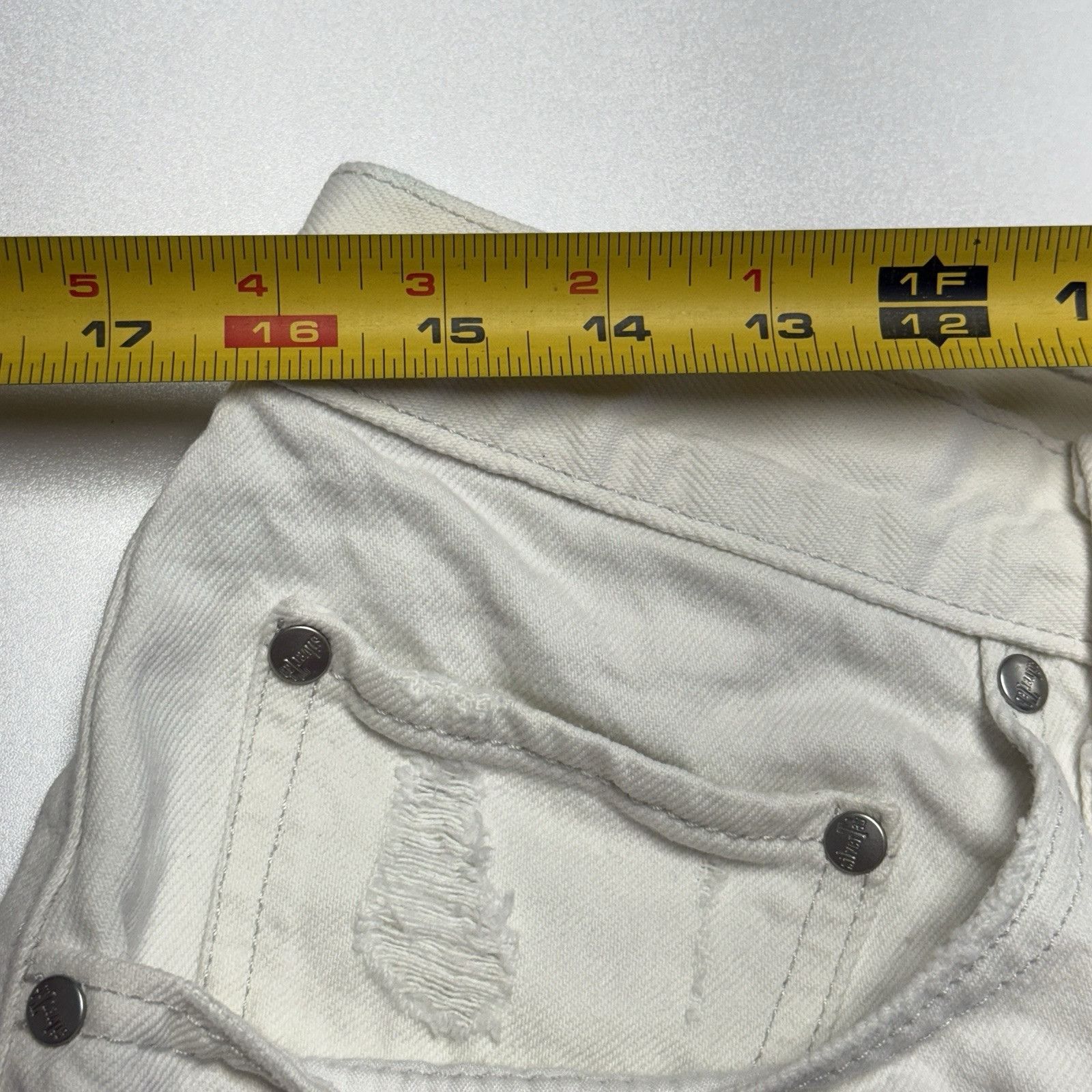 Levi's Levis Silver Tab Mom Shorts Womens 33 White High Rise Waiste Size 33" - 7 Thumbnail