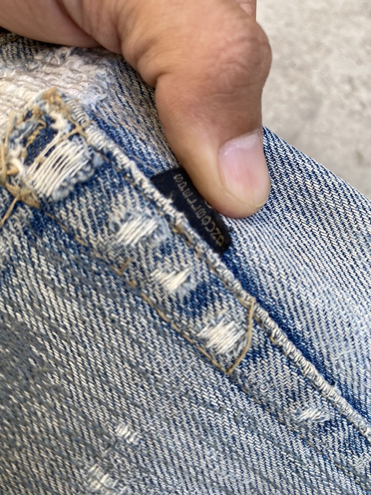 Spellbound Vintage Spellbound Boro Distressed Denim Size US 33 - 15 Thumbnail