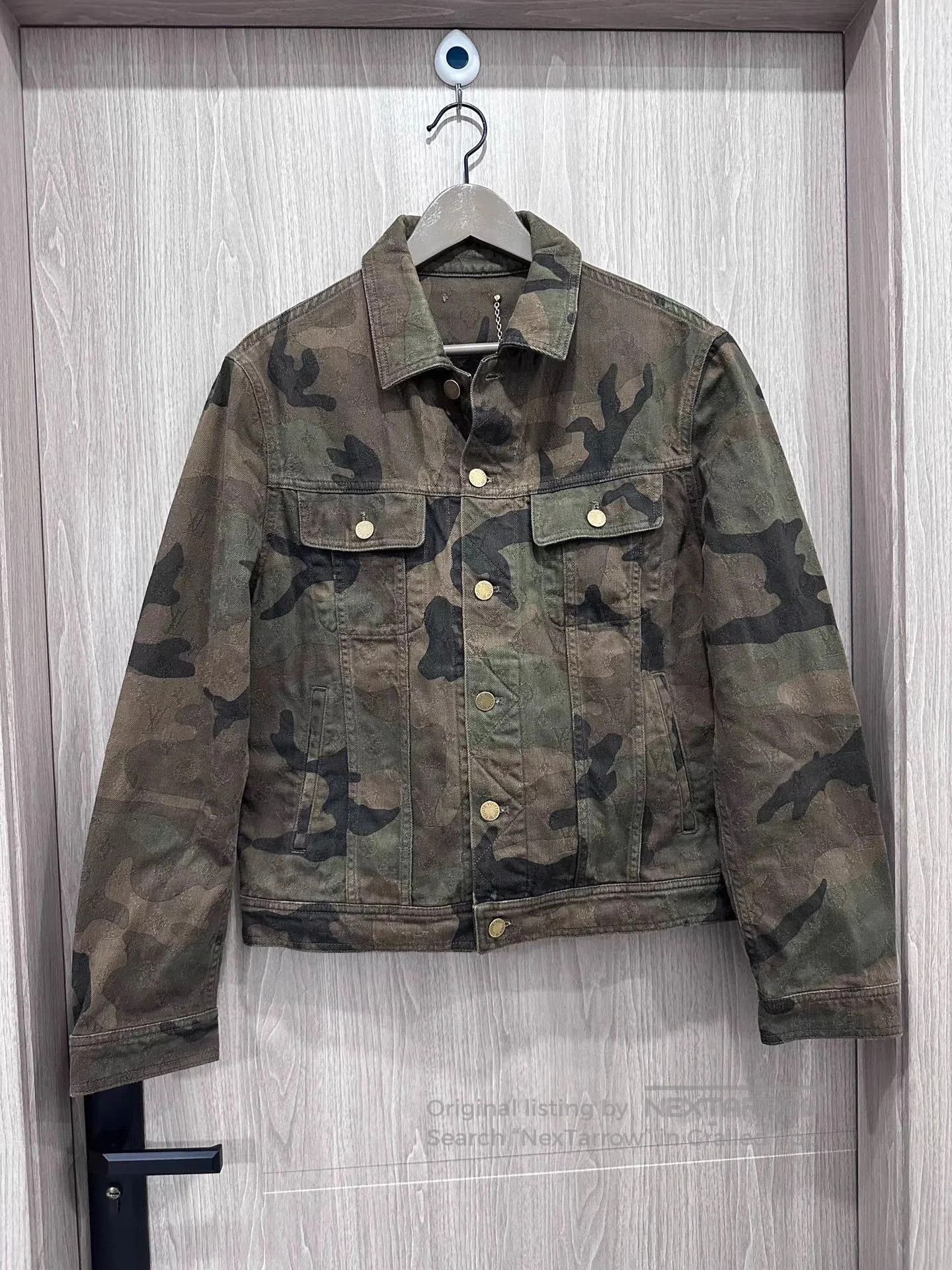 Louis Vuitton Green Camouflage Denim Jacket Size S. Size US S / EU 44-46 / 1 - 1 Thumbnail