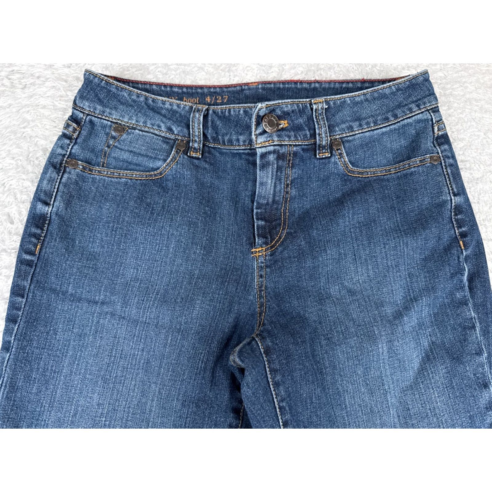 Talbots VINTAGE Talbots Women Jeans Bootcut 28x29 Mid Rise Blue Denim Distressed Casual Size 27" / US 4 / IT 40 - 4 Thumbnail
