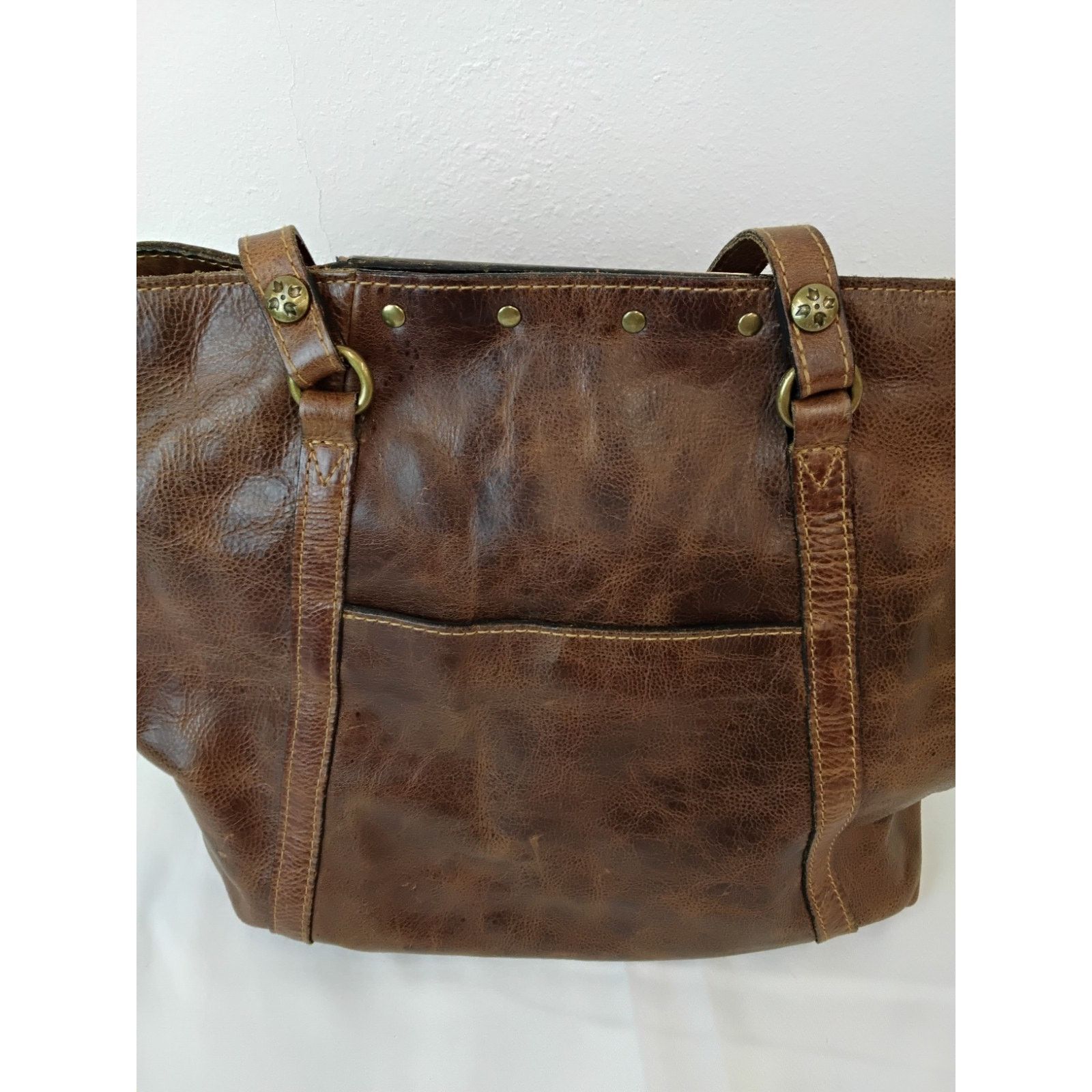 Patricia Nash Patricia Nash Leather Tote Bag Brown Purse Brass Hardware Size ONE SIZE - 8 Thumbnail