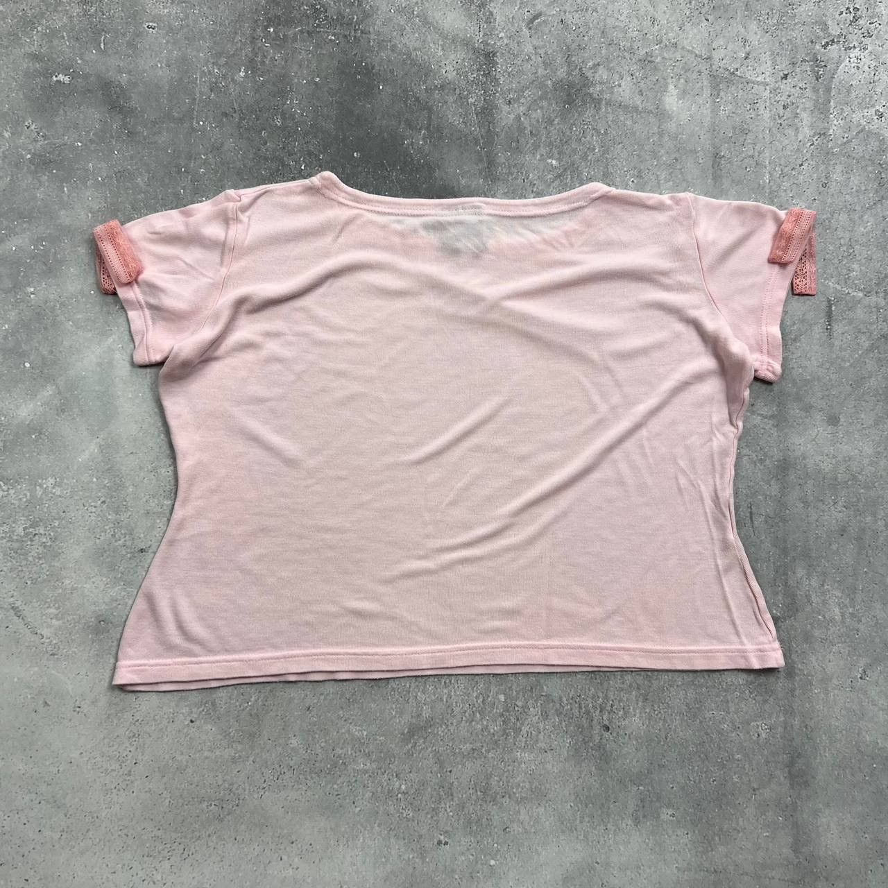 Versace Jeans Couture Vintage Versace Jeans Couture Lace Bows T Shirt Women’s Pink Size L / US 10 / IT 46 - 3 Thumbnail