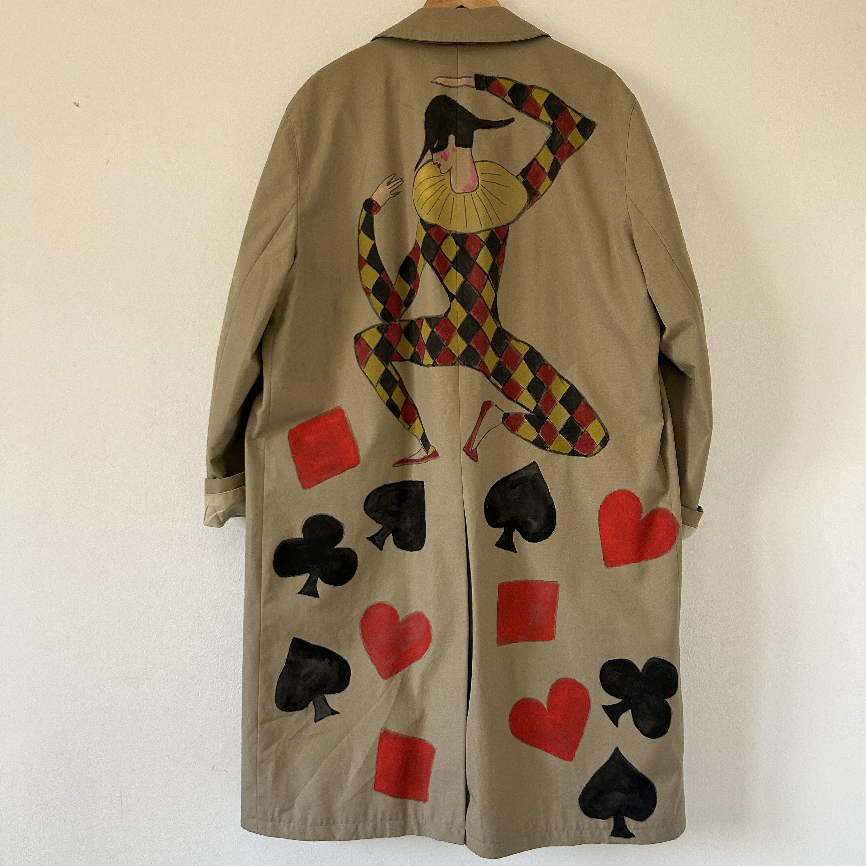 Custommade Custom poker joker print unisex vintage trench coat Size ONE SIZE - 8 Thumbnail