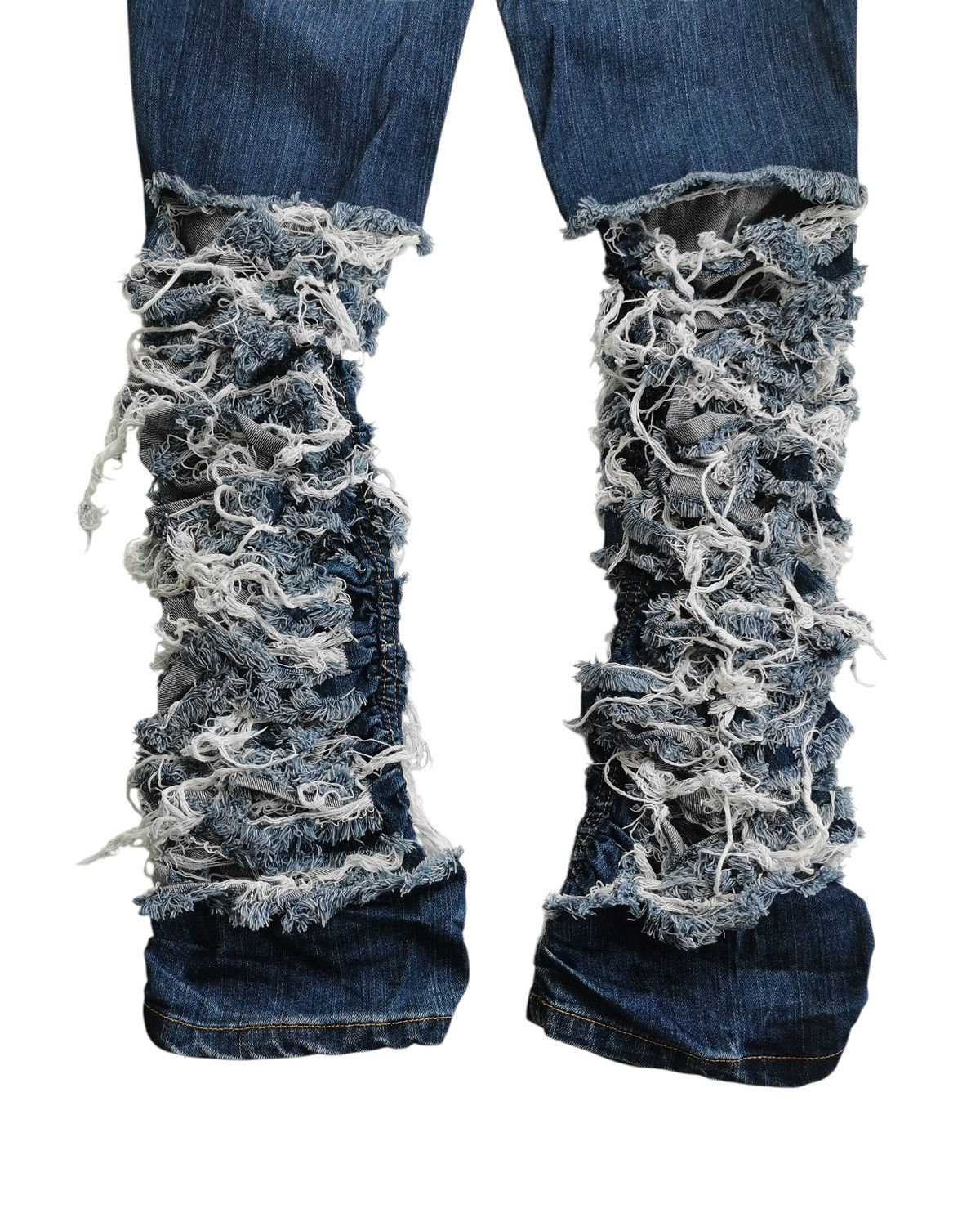 Ne-Net Né-net Frayed Damage Flared,Bootcut Punk Jeans Size 28" / US 6 / IT 42 - 4 Thumbnail