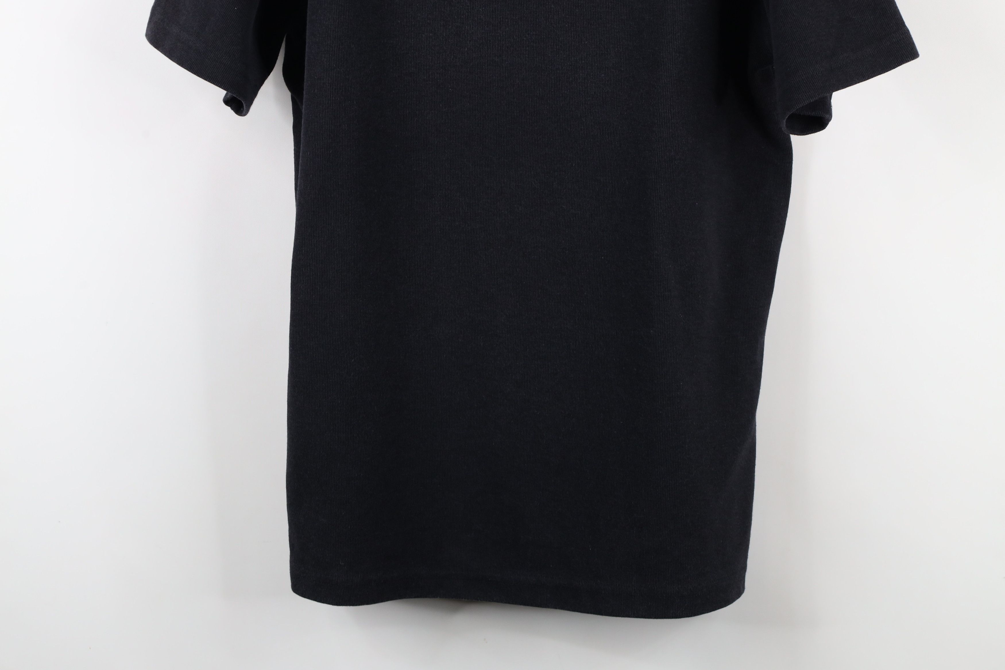 Vintage Vintage 90s Streetwear Blank Ribbed Knit T-Shirt Black USA Size M / US 6-8 / IT 42-44 - 3 Thumbnail