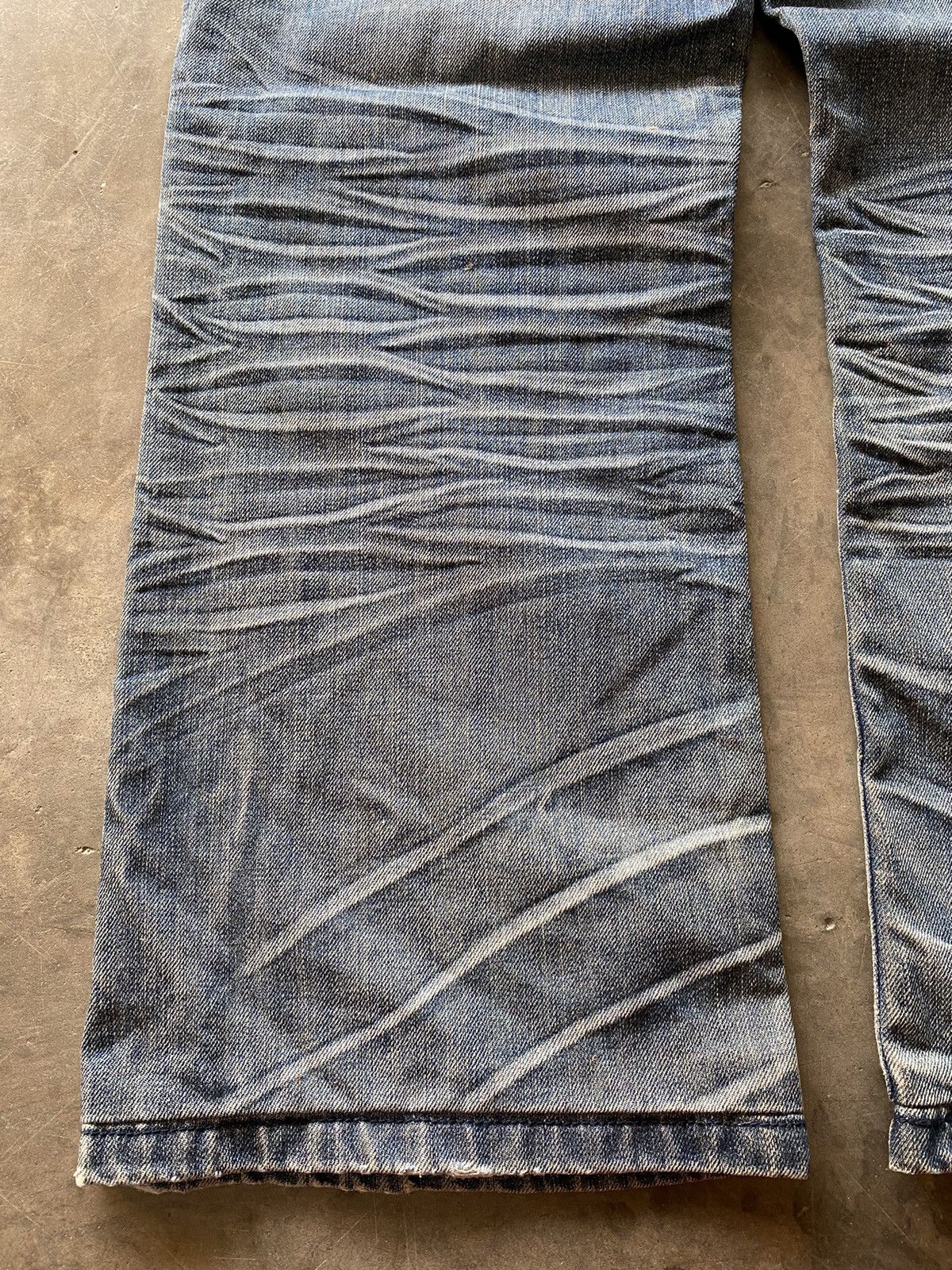 Hysteric Glamour × Japanese Brand × Tornado Mart Baggy Jeans Japanese Smash Wash Blue Distressed Denim Size US 34 / EU 50 - 3 Thumbnail