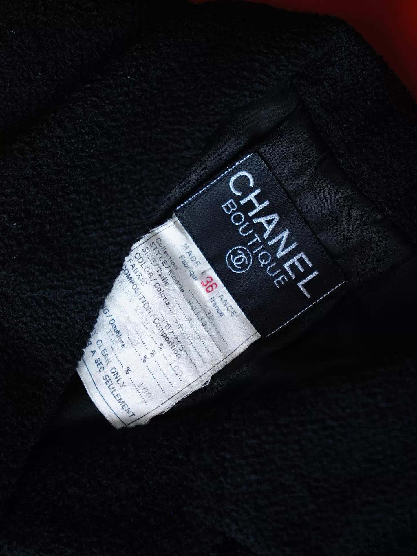 Chanel Chanel 1993 Black Gold Clover Buttons Wool Blazer fr36 Size XS / US 0-2 / IT 36-38 - 8 Thumbnail