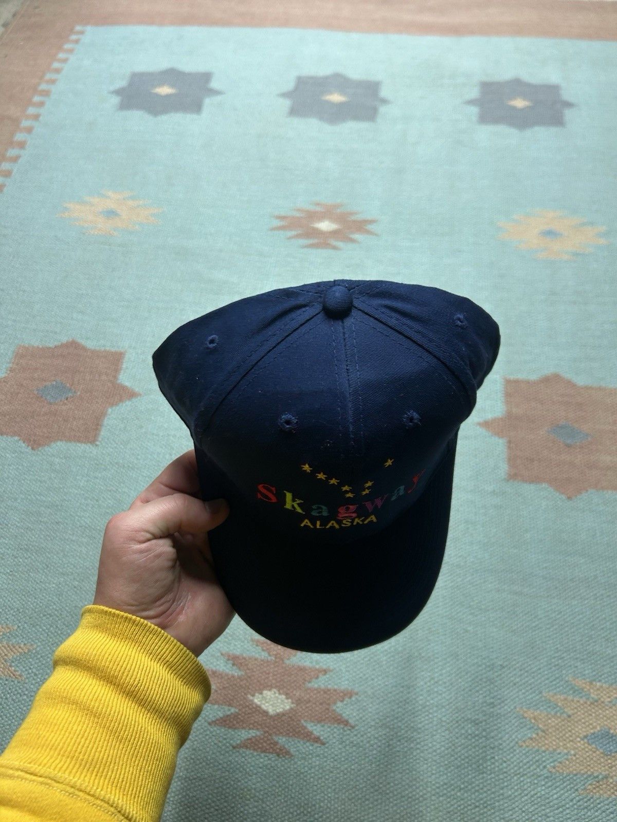 Vintage Vtg hat Skagway Alaska stars Big Dipper flag navy rainbow Size ONE SIZE - 3 Thumbnail