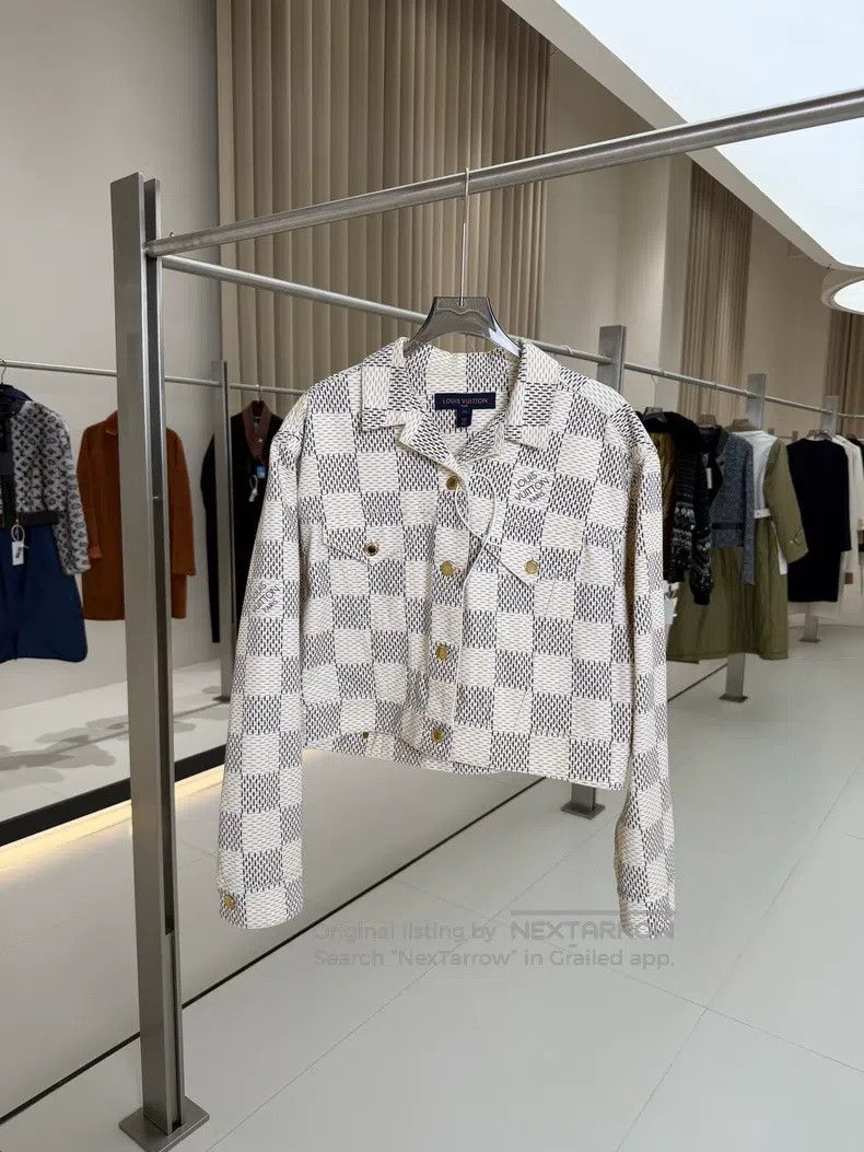 Louis Vuitton Louis Vuitton Beige Checker Denim Jacket Size S / US 4 / IT 40 - 1 Thumbnail