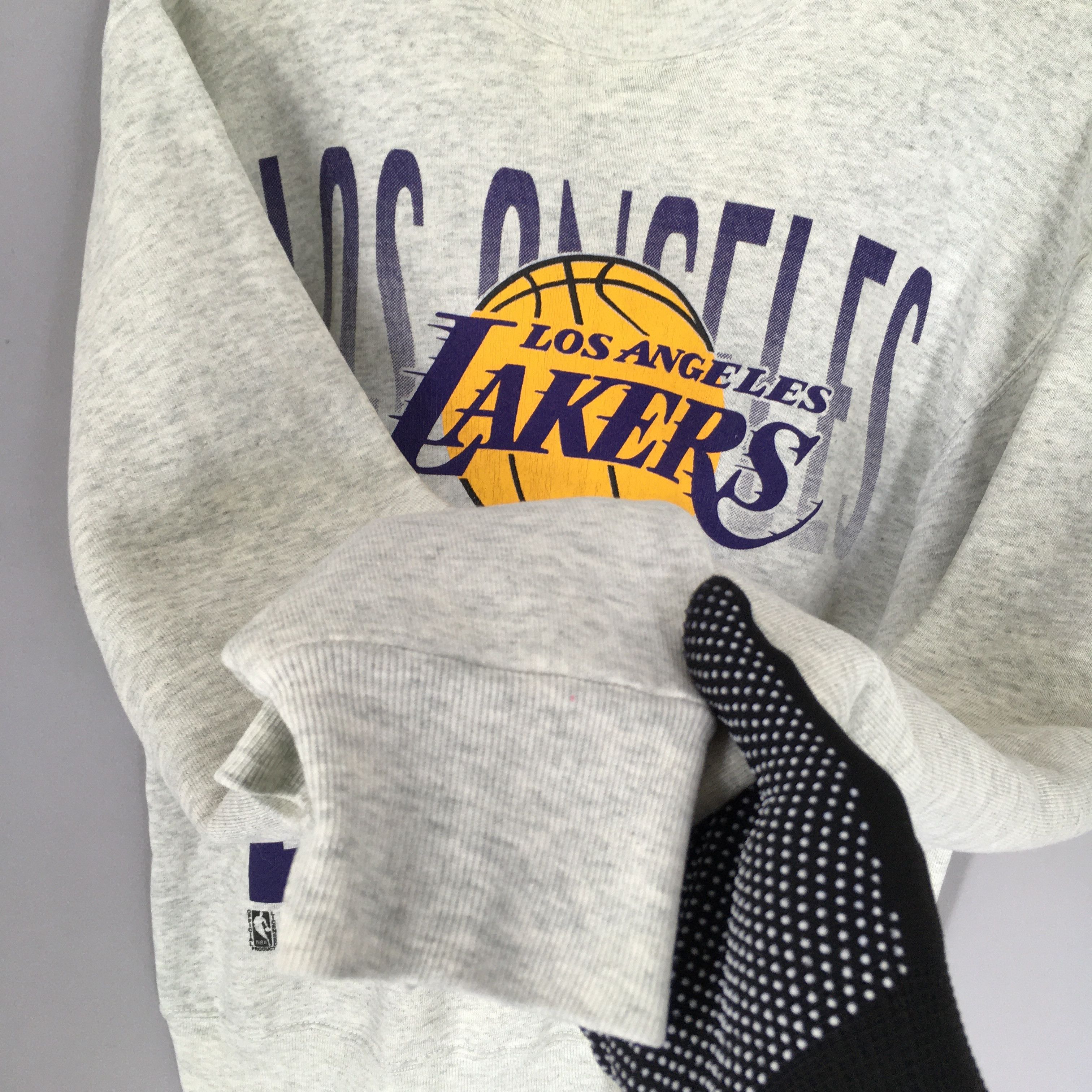 NBA × Vintage Vintage 90s Los Angeles Lakers NBA Sweatshirt Medium Size US M / EU 48-50 / 2 - 4 Thumbnail