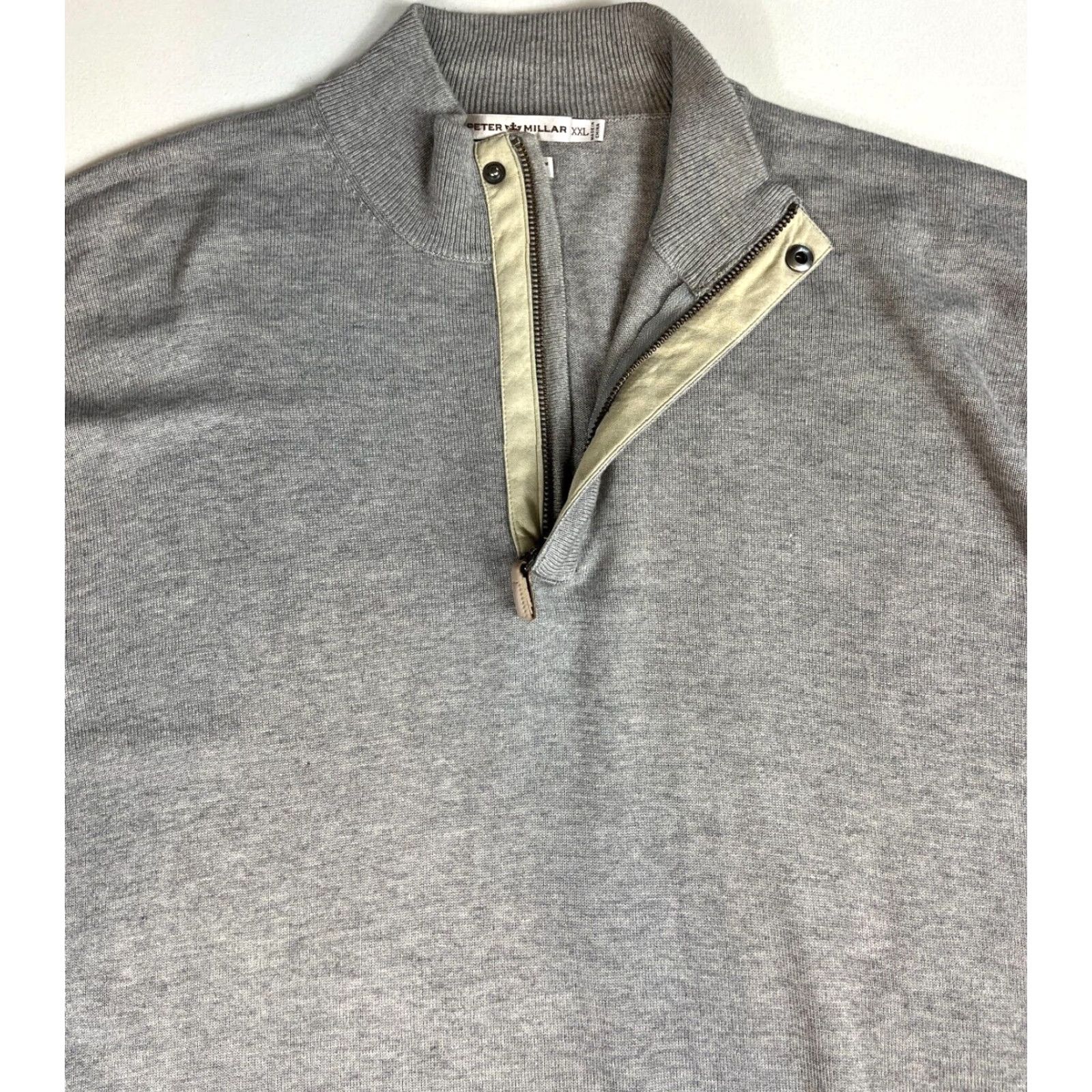 Peter Millar Peter Millar 1/4 Zip Mock Neck Sweater Knit 2XL Silk Blend Gray Mens Pullover Regular VINTAGE Size US XXL / EU 58 / 5 - 2 Thumbnail