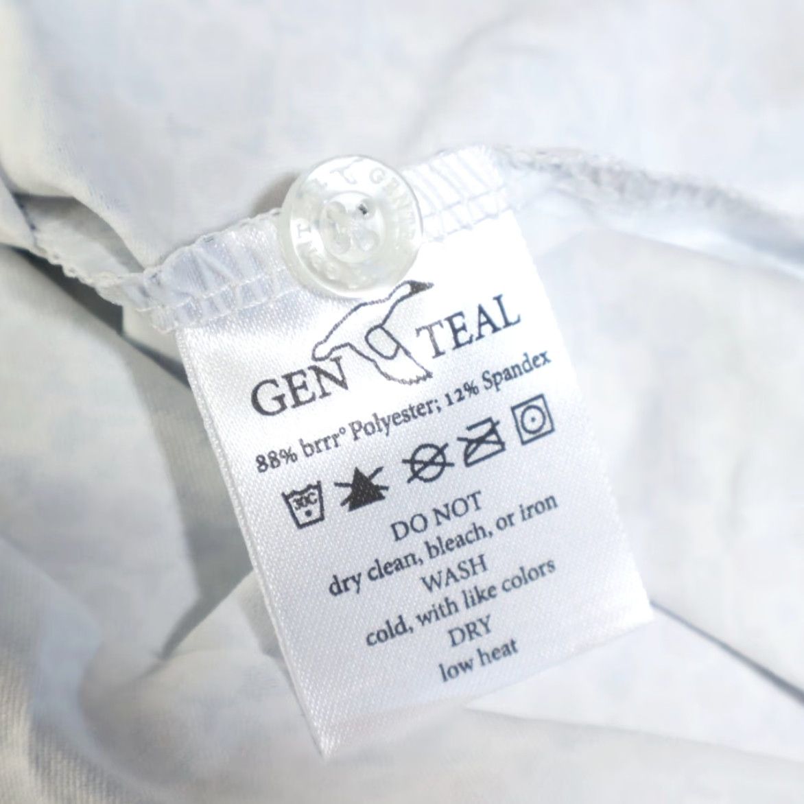 Vintage Genteal Polo Shirt Mens XL White Brrr Printed Blue Clays All Over Print High Stretch Shirt Size US XL / EU 56 / 4 - 7 Thumbnail