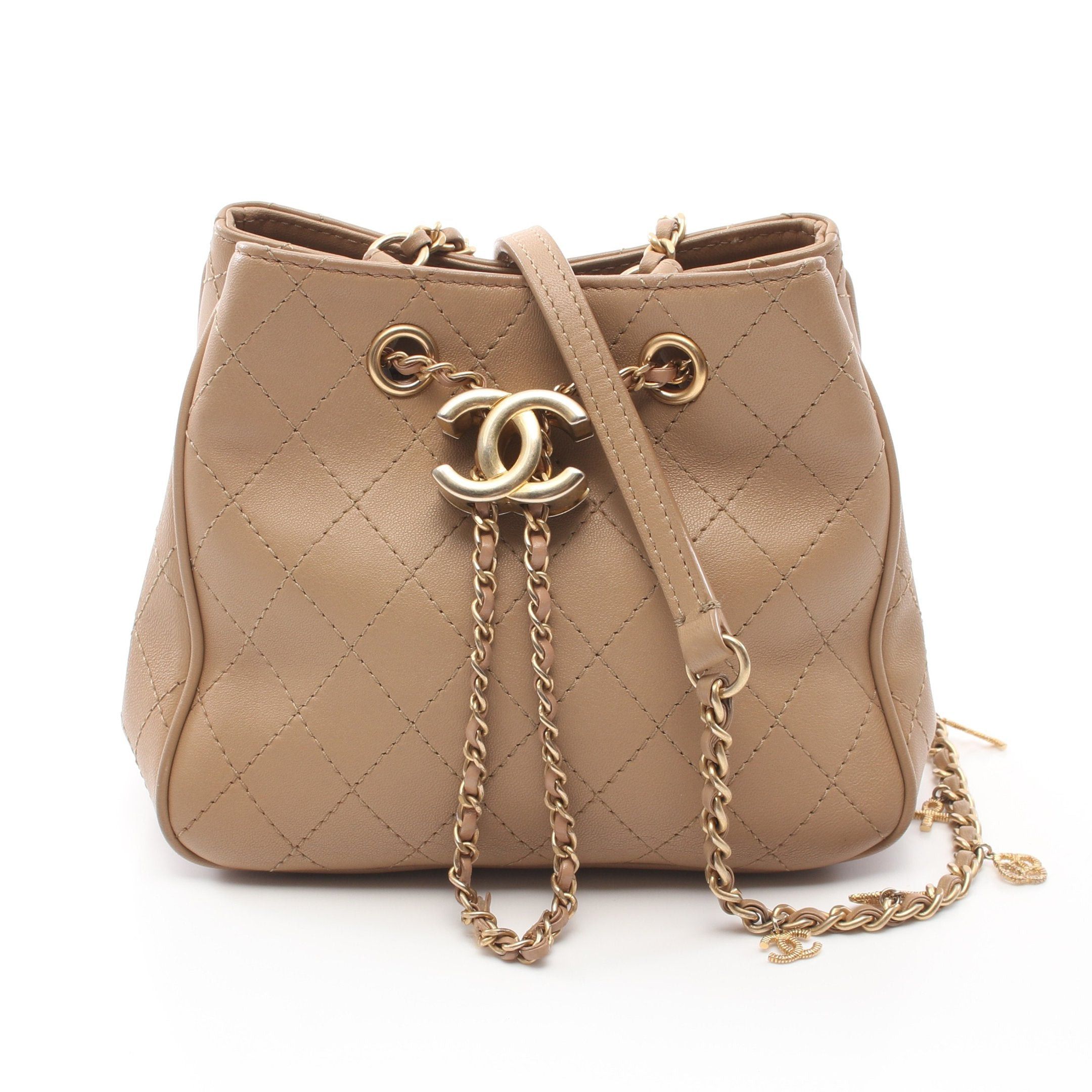 Chanel Chanel Matelasse Chain Shoulder Bag Leather Light Brown Gold Hardware Size ONE SIZE - 1 Thumbnail