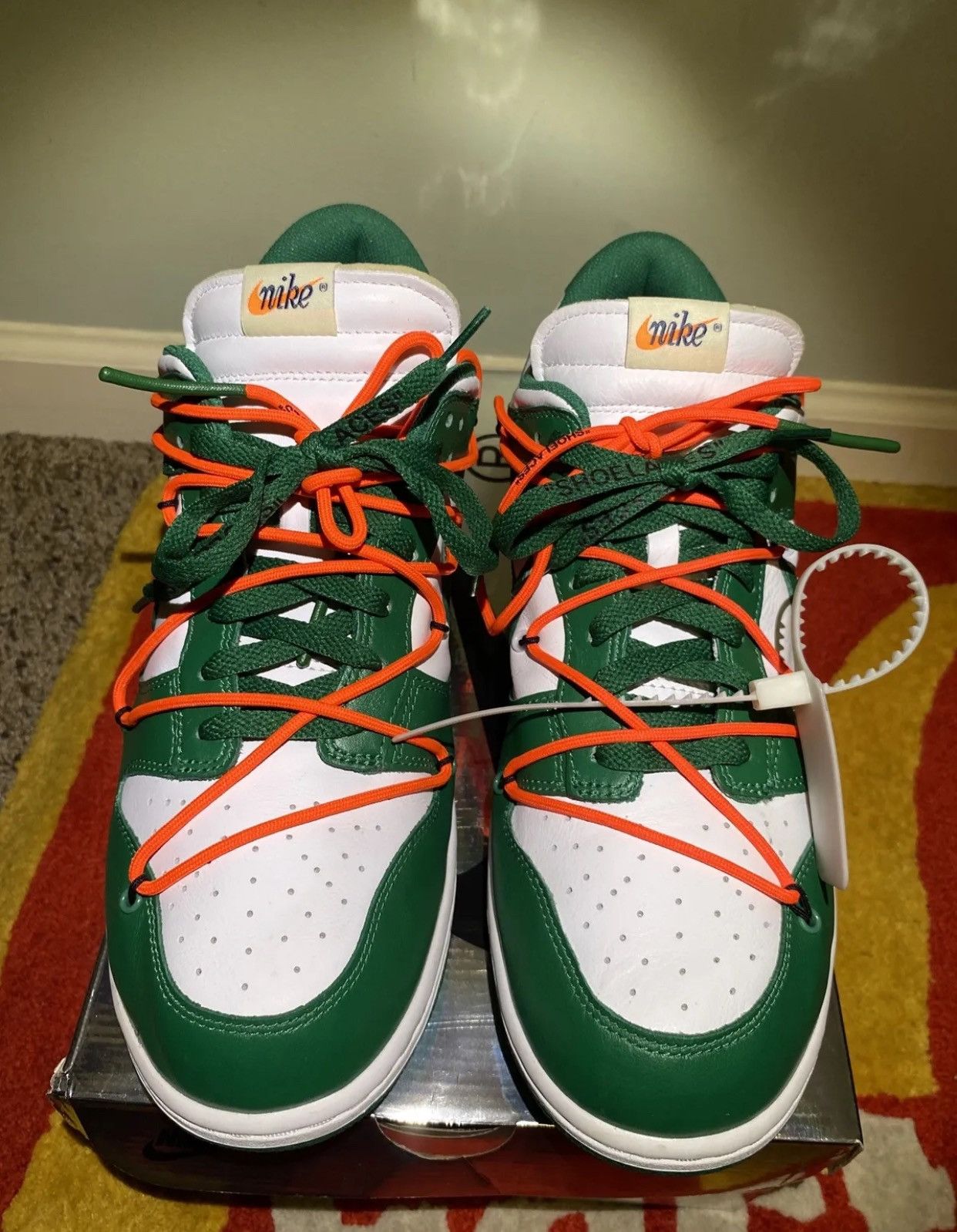 Nike Nike Dunk Low x OFF-WHITE Pine Green Size US 13 / EU 46 - 7 Thumbnail