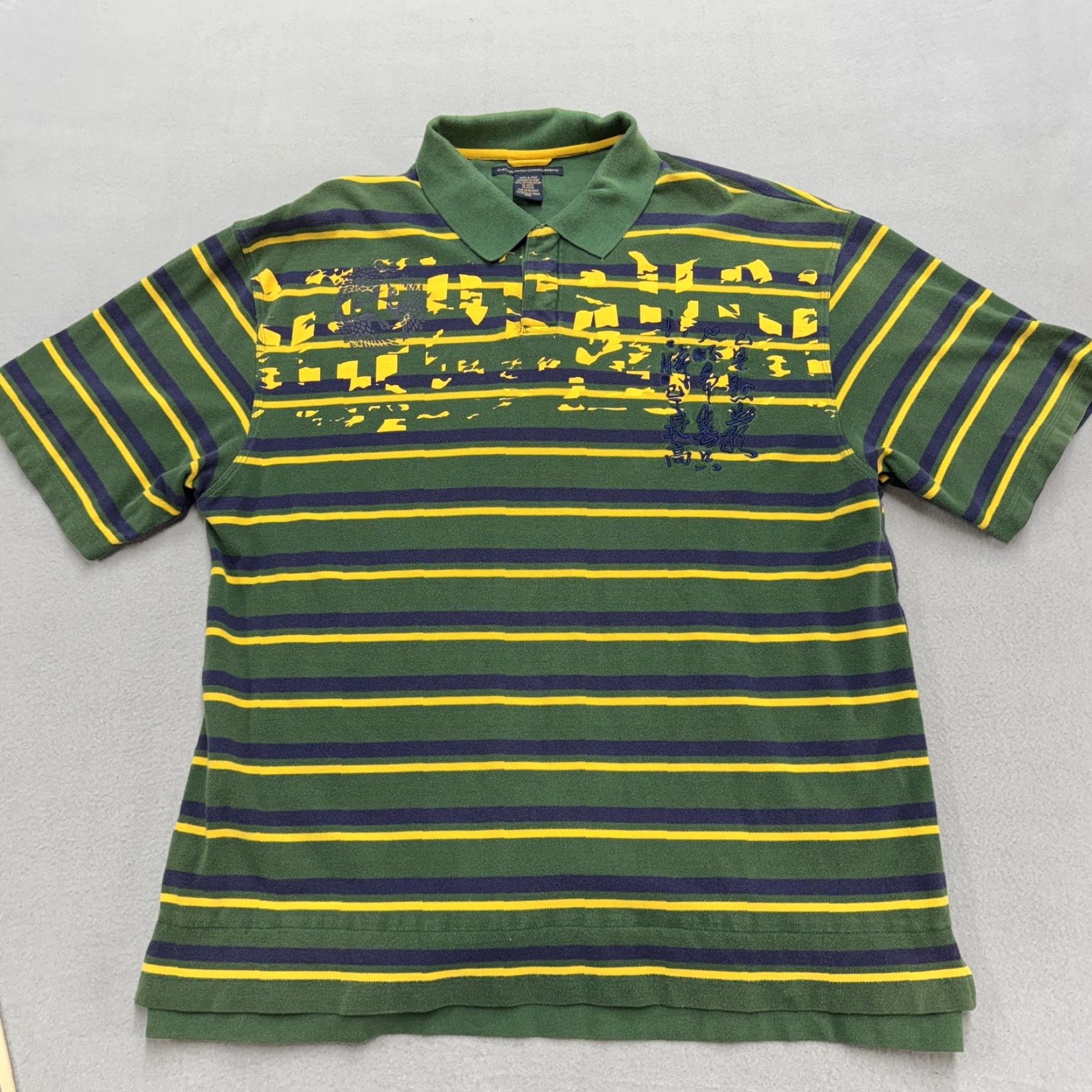 Vintage VINTAGE Marithe Francois Girbaud Polo Shirt Mens 2XL Green Yellow Stripe Graphic Shirt Mens 2XL Green Yellow Stripe Graphic Size US XXL / EU 58 / 5 - 4 Thumbnail