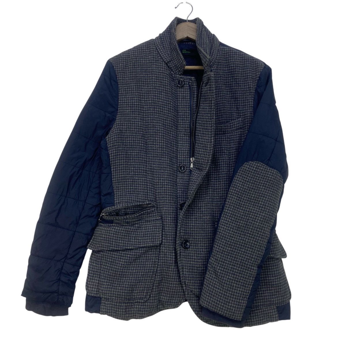 Benetton Benetton Patchwork Stylish Two-tone Coat Jacket Size US XS / EU 42 / 0 - 1 Thumbnail