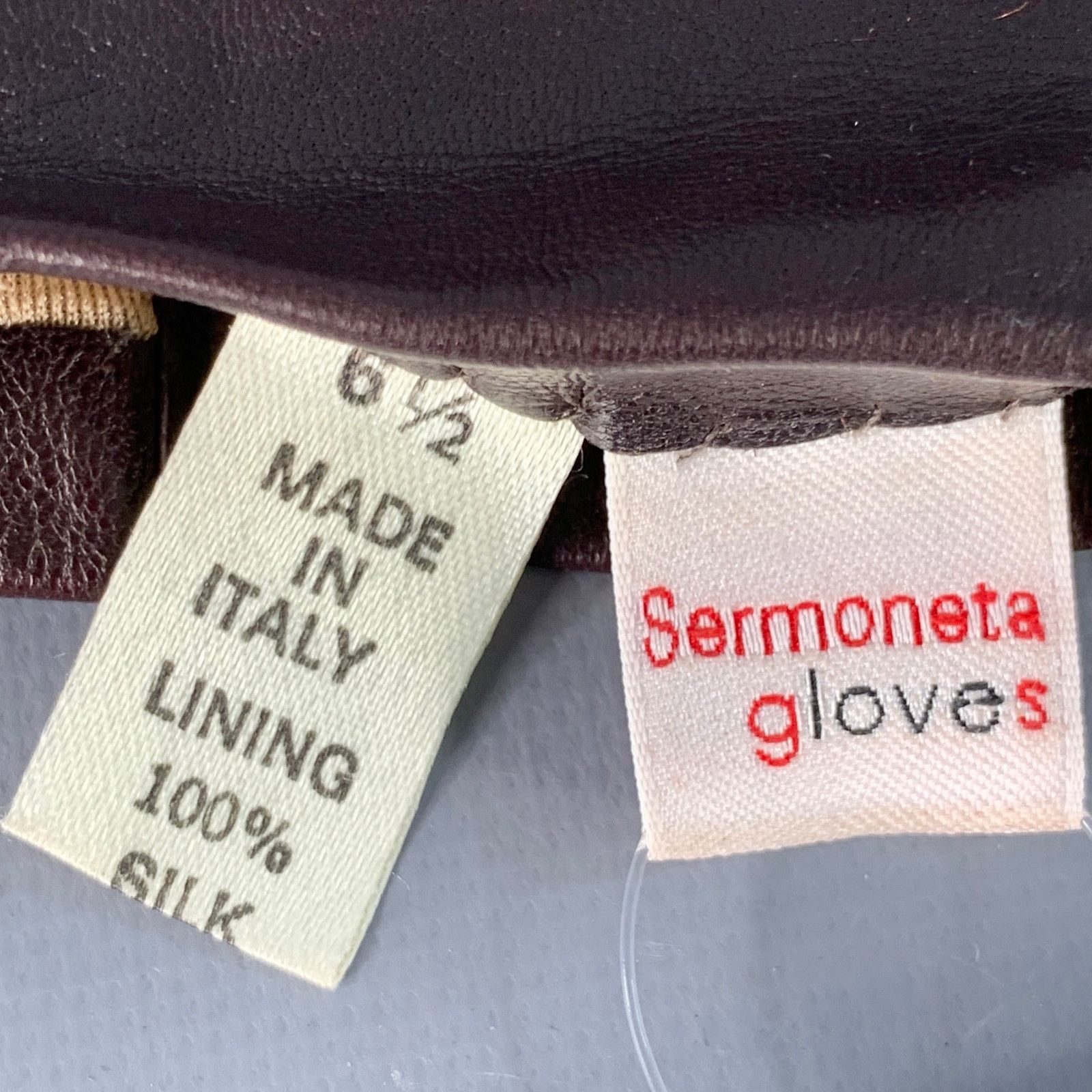 Other SERMONETA Size 6.5 Brown Leather Silk Lined Gloves Size ONE SIZE - 3 Thumbnail