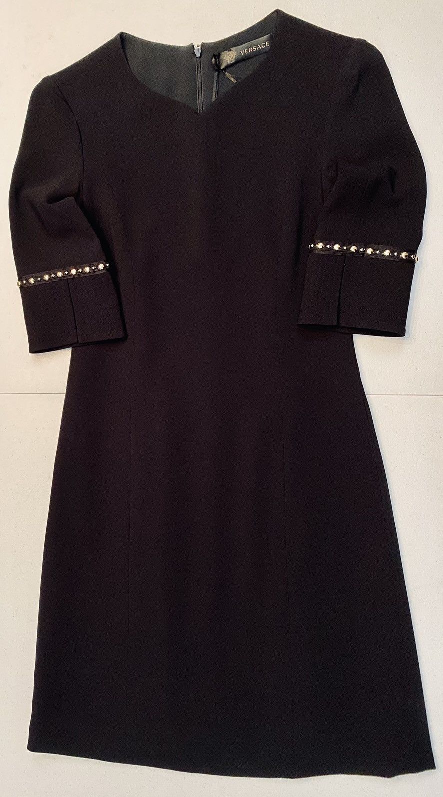 Versace Versace 🇮🇹 Black Stud Sleeve Mini Cocktail Dress Italy 38 NWT Size XS / US 0-2 / IT 36-38 - 16 Thumbnail