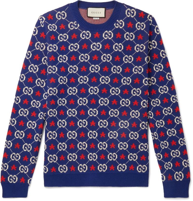 Gucci AUTHENTIC GUCCI LOGO-INTARSIA COTTON SWEATER Size US M / EU 48-50 / 2 - 1 Thumbnail