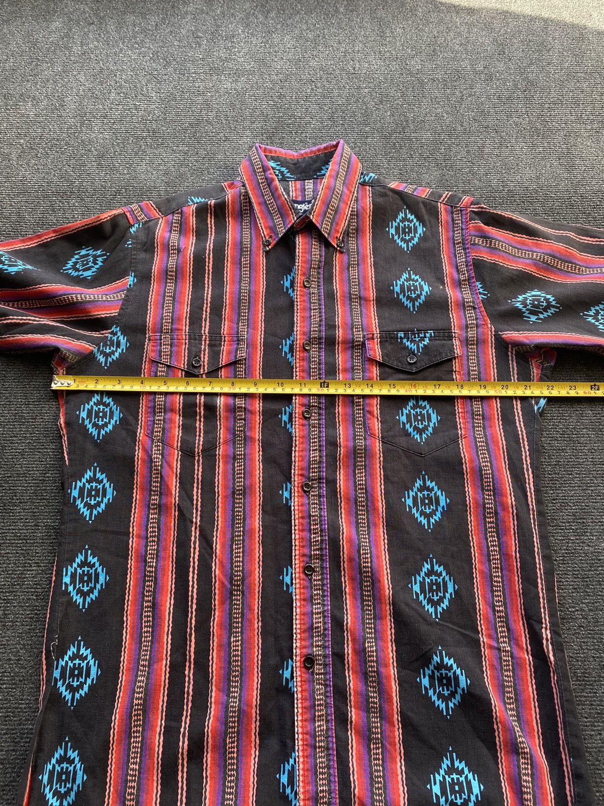 Wrangler 🔥80s Wrangler Brushpopper Western shirt pearl snap aztec xl Size US XL / EU 56 / 4 - 6 Thumbnail