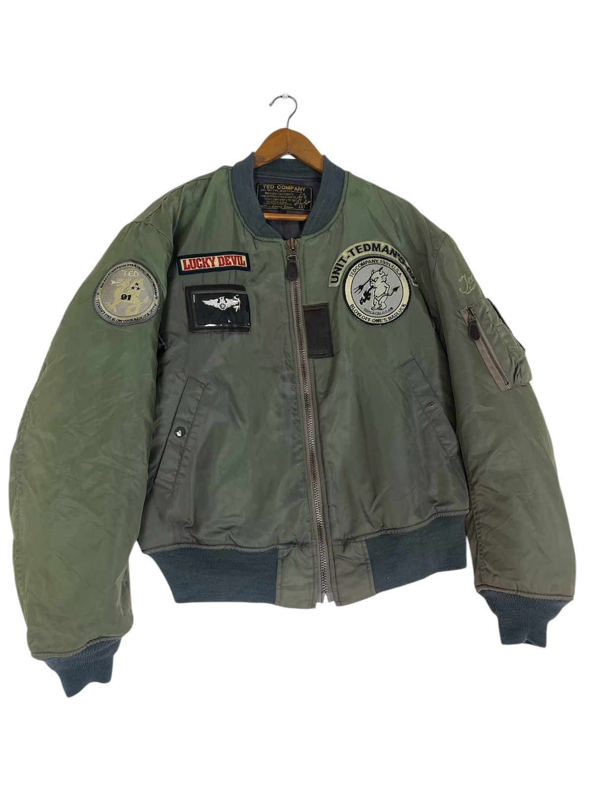 Tedman TEDMAN LUCKY DEVIL MA-1 TED COMPANY BOMBER MILITARY JACKET Size US L / EU 52-54 / 3 - 4 Thumbnail