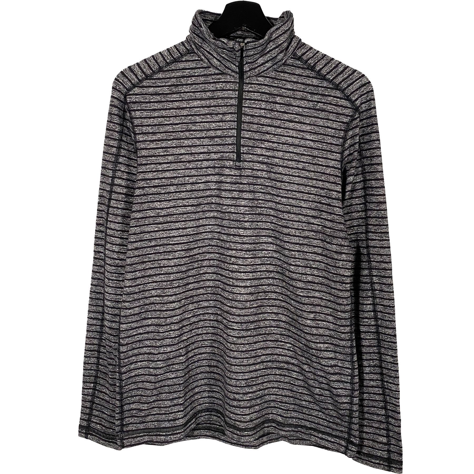 Lululemon Lululemon Studio Half Zip Classic Stripe Heathered Black Size US M / EU 48-50 / 2 - 1 Thumbnail