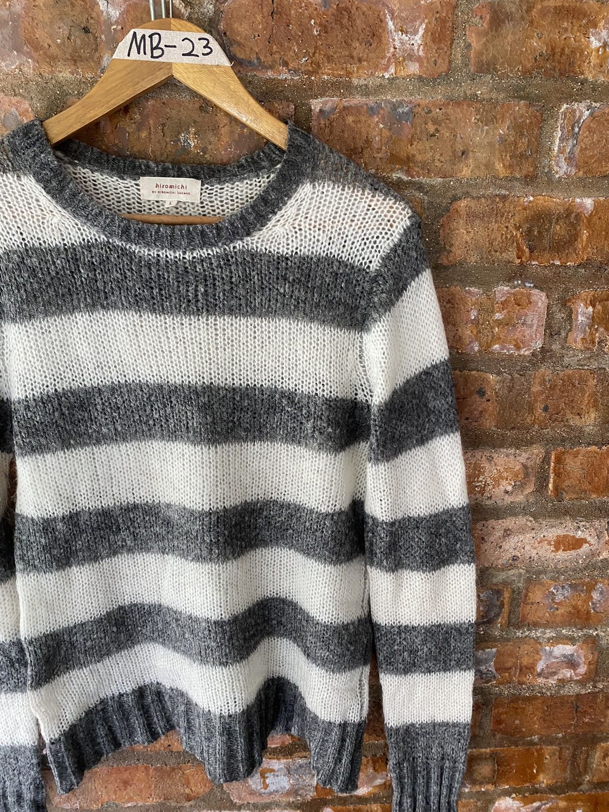 Japanese Brand 1990s Hiromichi Nakano Japan Spider Web mesh stripe grunge Size US M / EU 48-50 / 2 - 6 Thumbnail