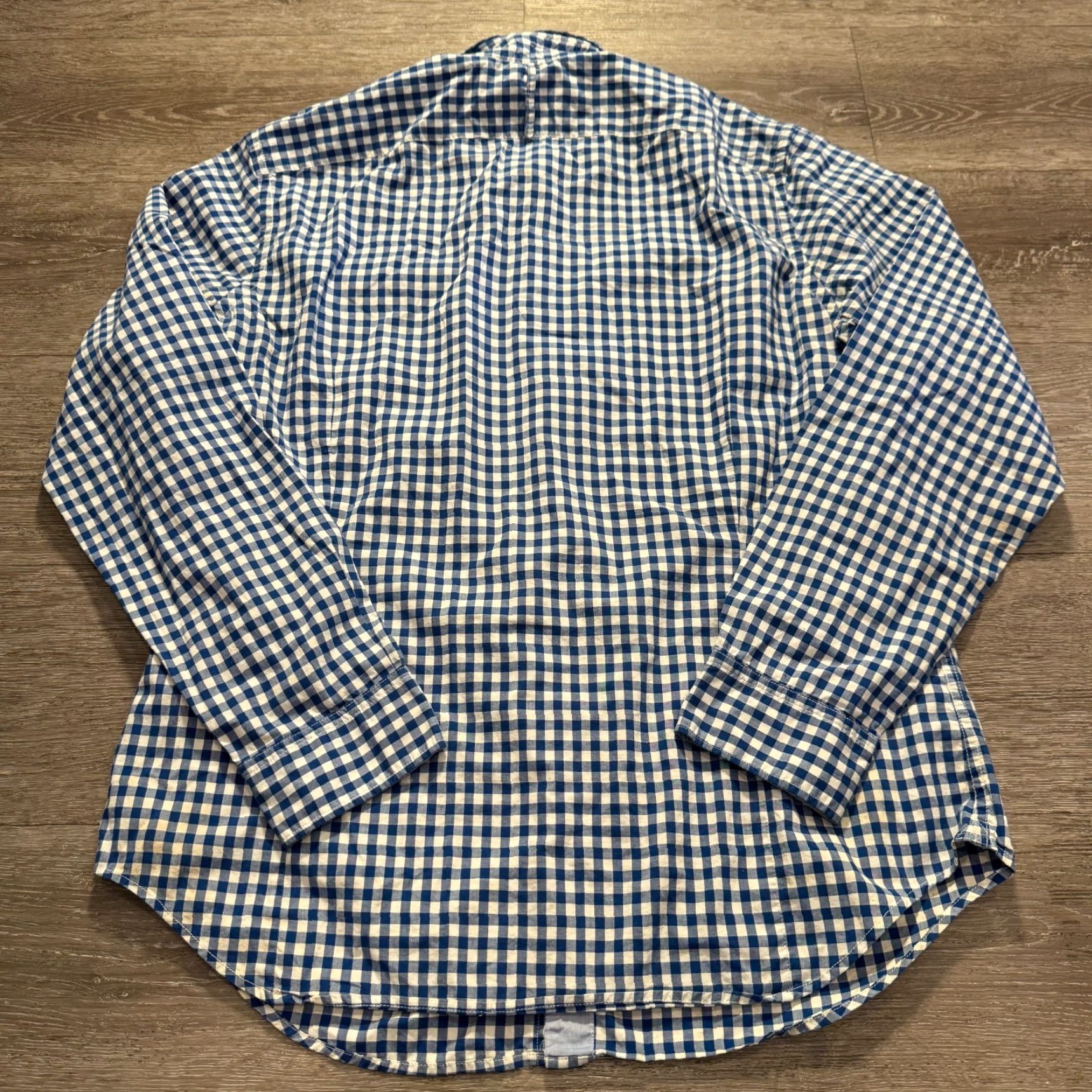 Banana Republic Banana Republic Shirt Mens XL Blue Gingham Check Grant Fit Cotton Button Up Size US XL / EU 56 / 4 - 7 Thumbnail