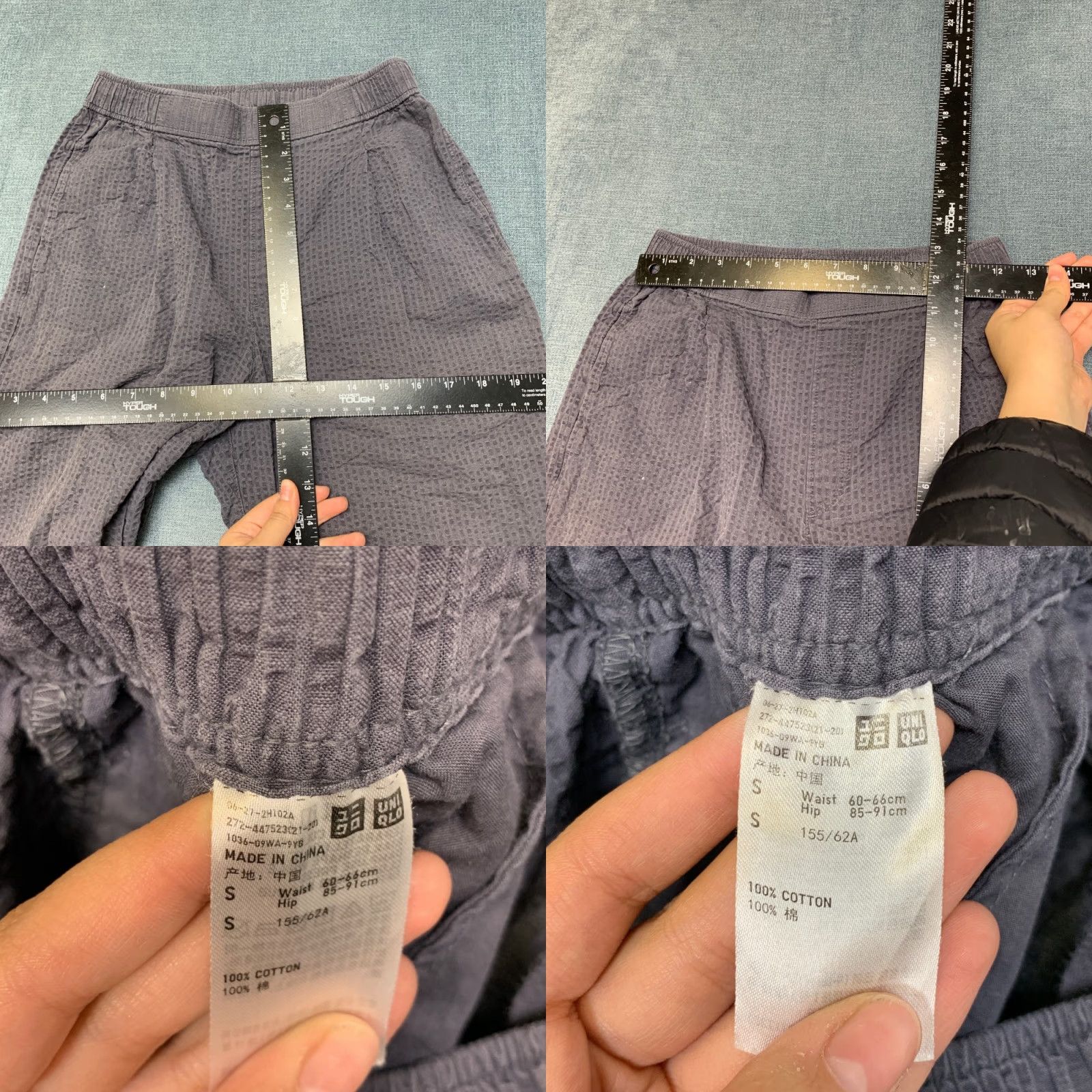 Uniqlo Uniqlo Lounge Pants Womens Small Purple Textured Cotton Straight Leg Streetwear Size 28" / US 6 / IT 42 - 8 Thumbnail