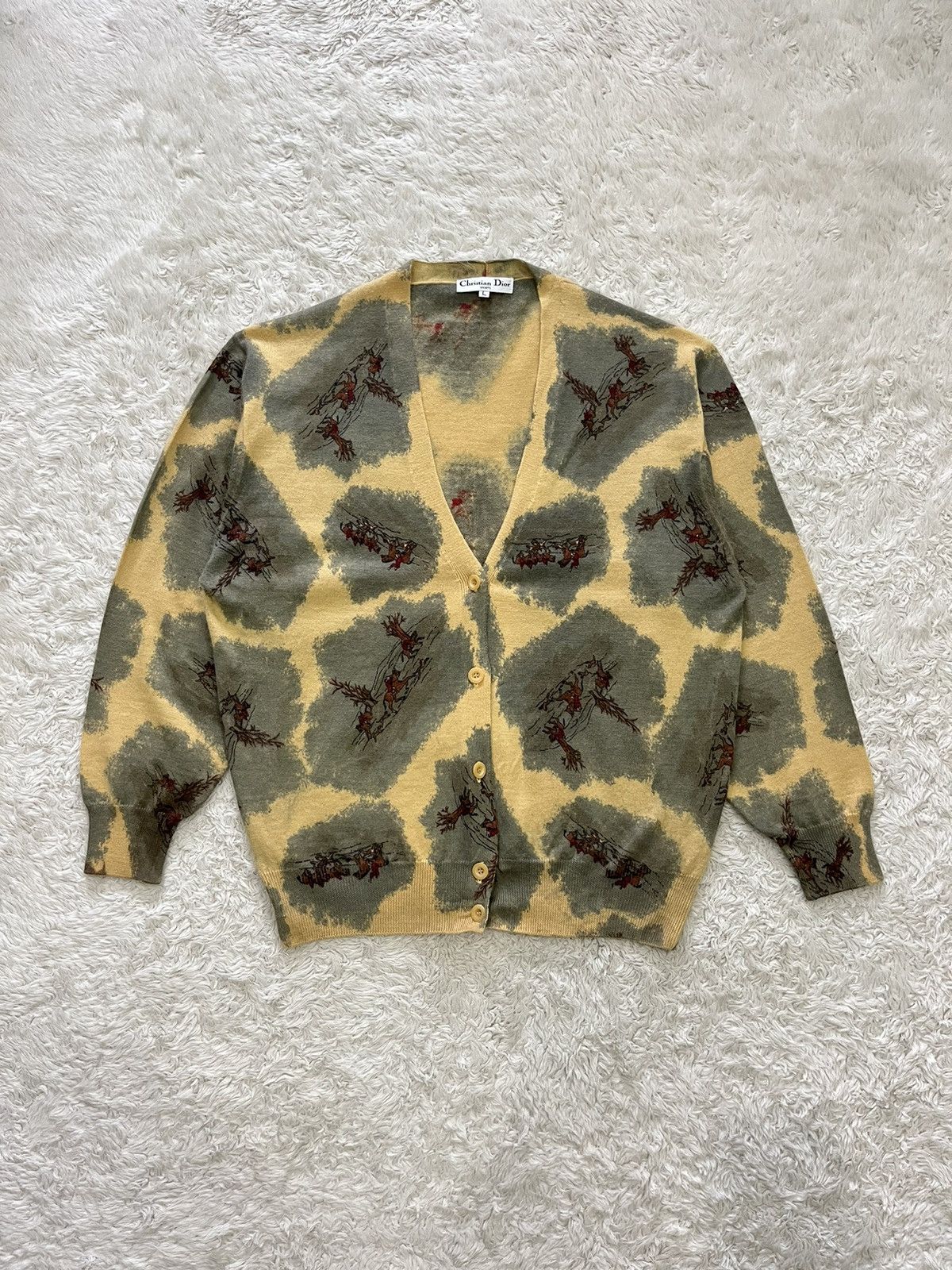 vintage christian dior motif cardigan