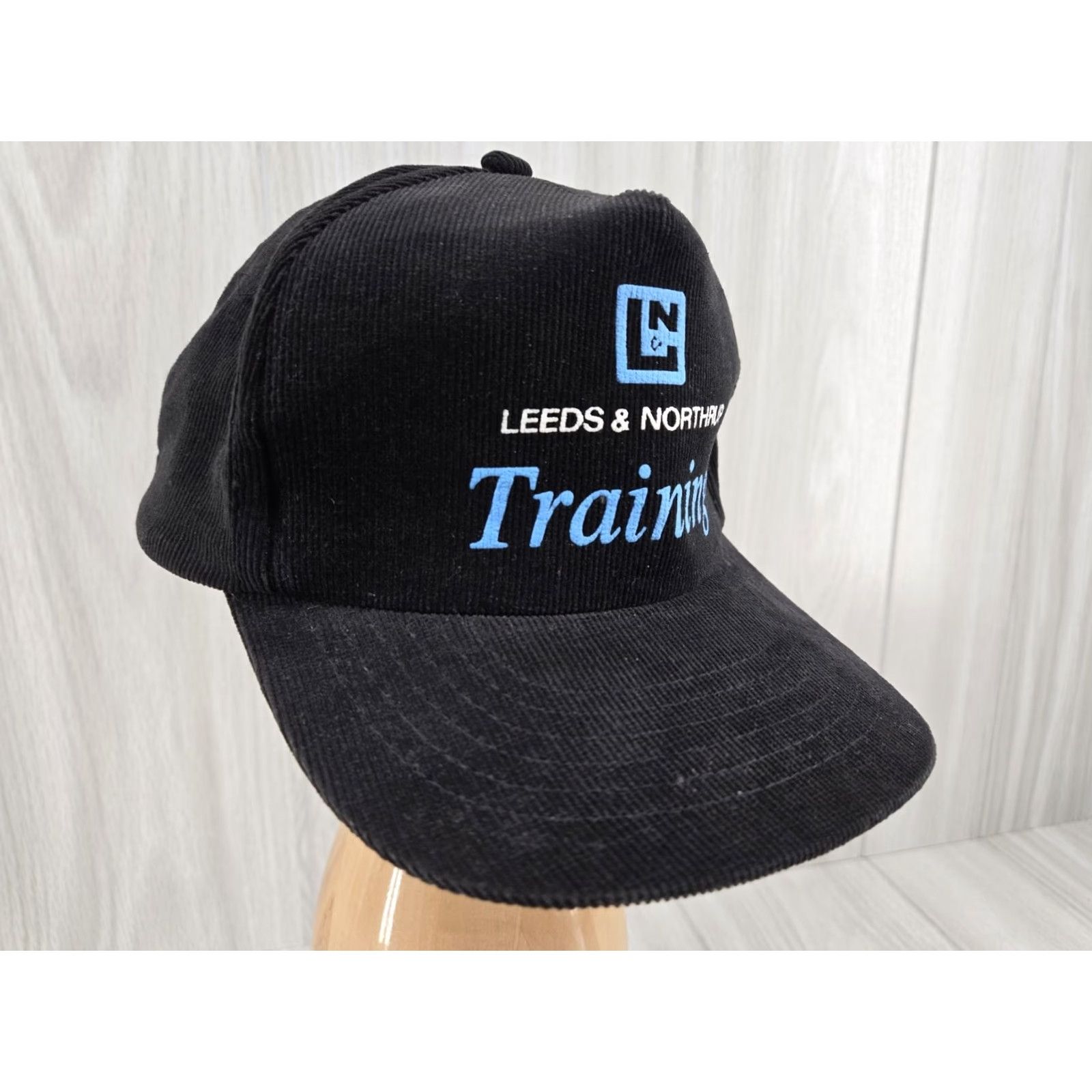Vintage VINTAGE Leeds Northrup Trucker Hat Snapback Cap Black Cordury Mens Adjustable Cotton Polyester 80s Logo Patch Size ONE SIZE - 3 Thumbnail