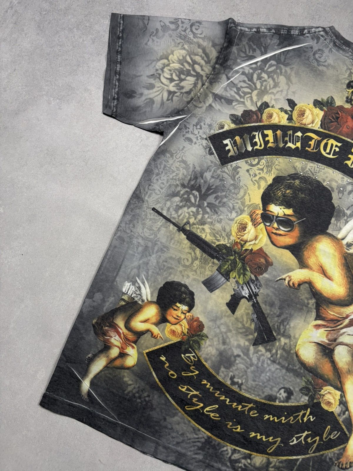 Japanese Brand Minute Mirth Street Gang Virgin Gun All Over Print Art Tee L Size US L / EU 52-54 / 3 - 17 Thumbnail