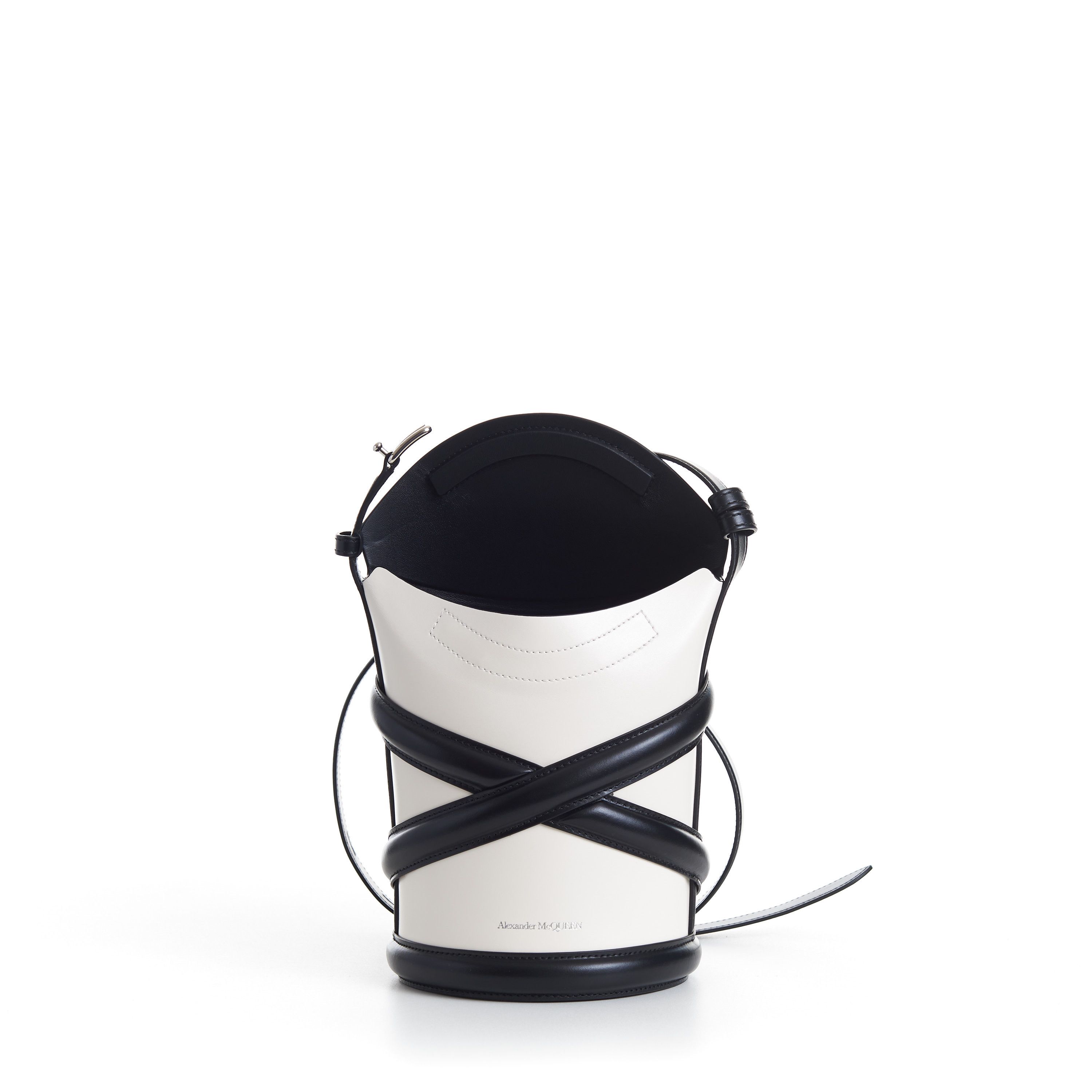 Alexander McQueen The Curve Bucket Bag - Ivory, Harness, Shoulder Strap Size ONE SIZE - 18 Thumbnail