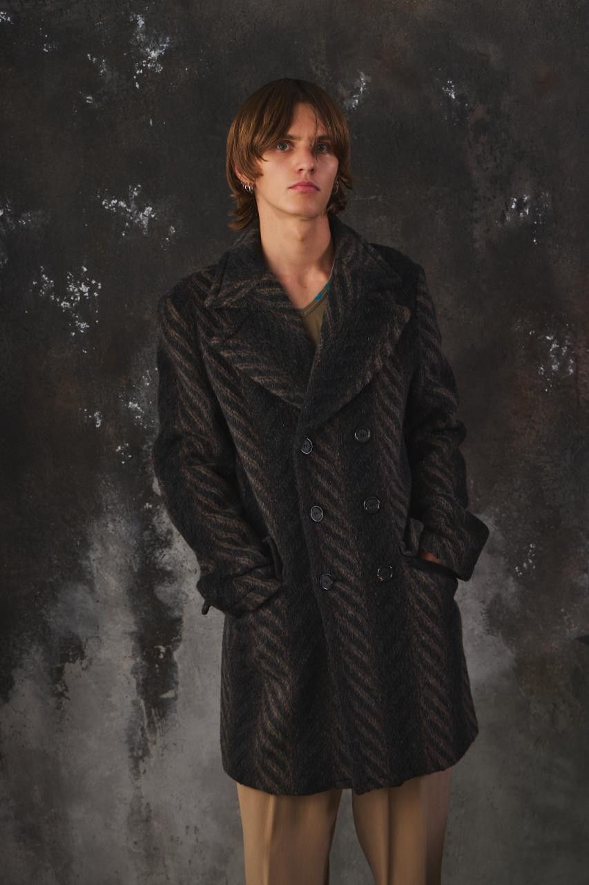 Dsquared2 DSQUARED2 Herringbone Wool Double-Breasted Overcoat Size US M / EU 48-50 / 2 - 3 Thumbnail