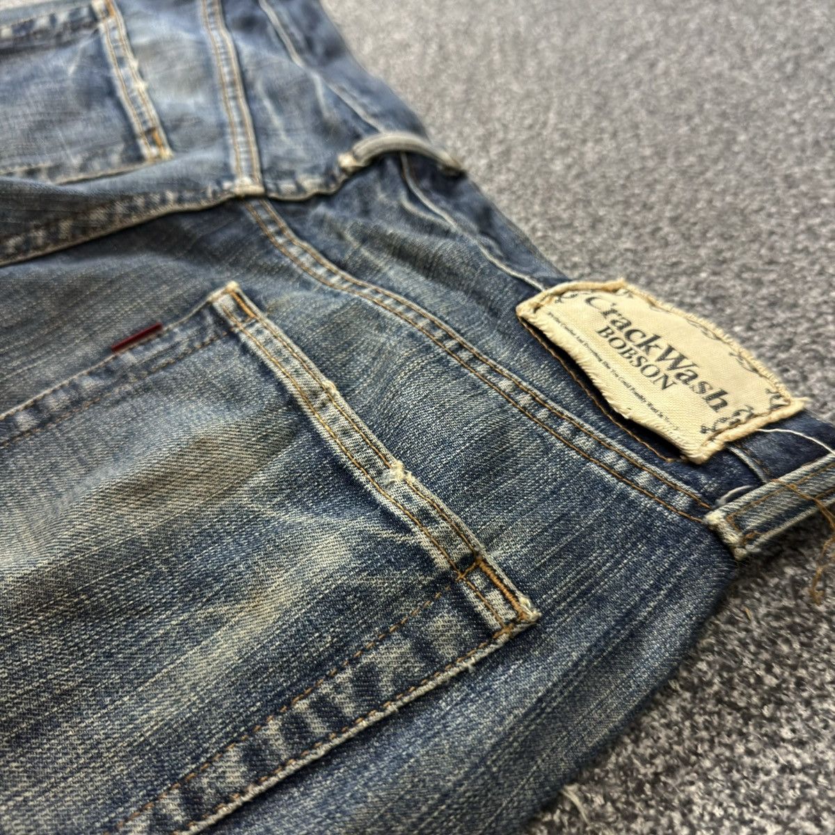 Japanese Brand 🇯🇵 Vintage 90s Japanese Bobson Destroyed Crack Wash denim Size US 35 - 9 Thumbnail