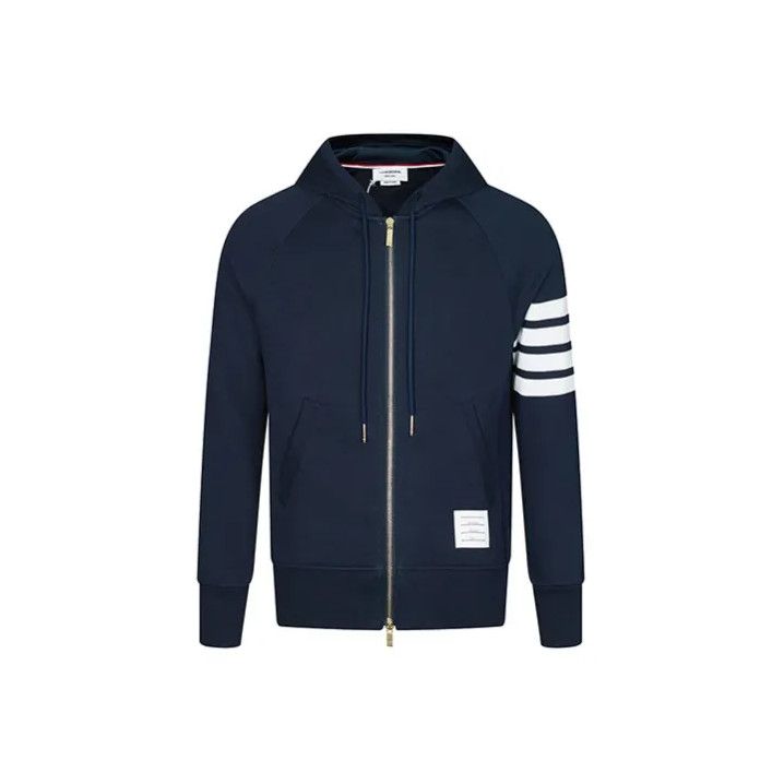 Thom Browne Thom Browne Classic Zip Hoodie with Four Stripe Detail Size US M / EU 48-50 / 2 - 1 Thumbnail