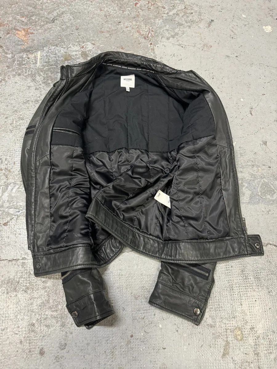 Moschino 2000s Moschino Multi Zips Circle Black Leather Jacket Size US M / EU 48-50 / 2 - 5 Thumbnail