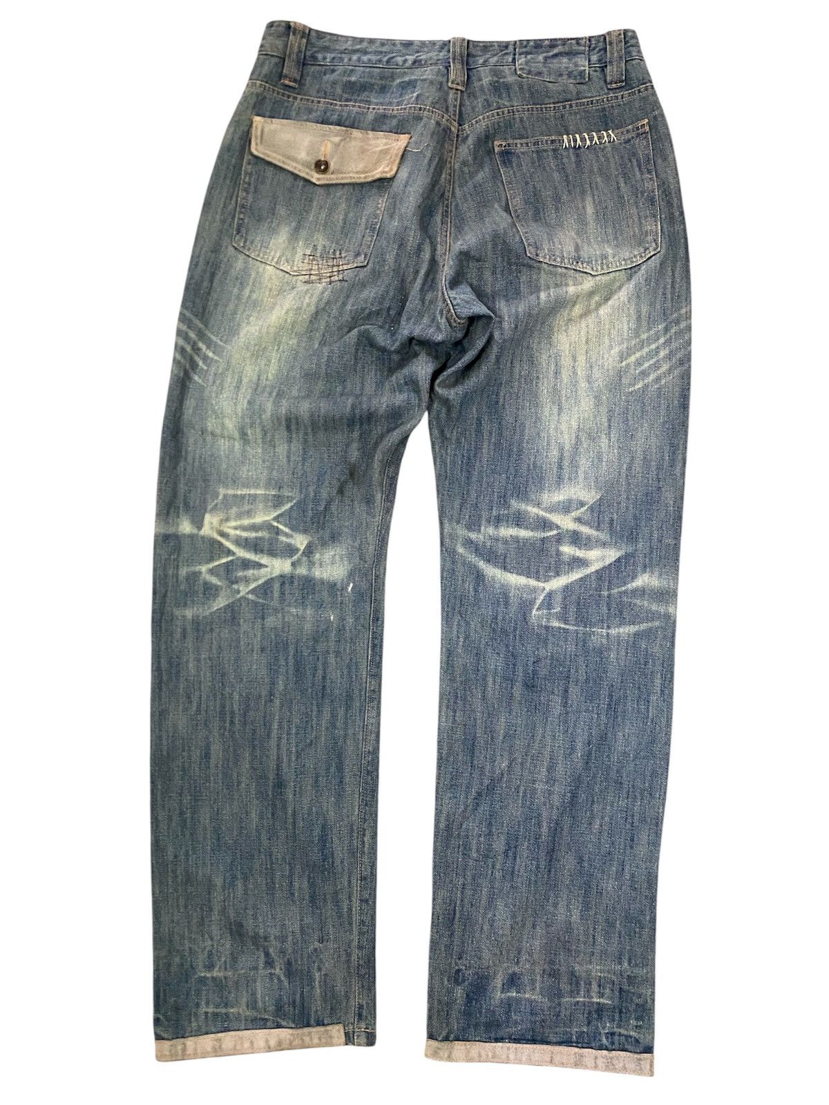 If Six Was Nine 🔥 HOT🔥 DISTRESSED PatchWk Boro Denim Avant Garde Punk Gothic Size US 34 / EU 50 - 5 Thumbnail