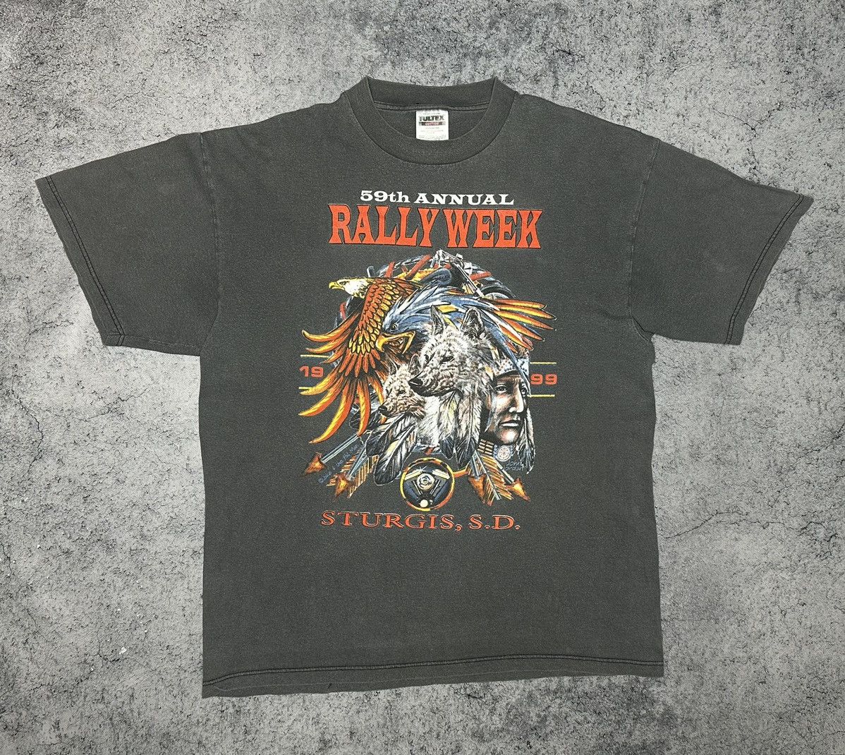 Tultex Vintage Rally Week 1999 59th Annual Tultex tag Tee Size US XL / EU 56 / 4 - 2 Thumbnail