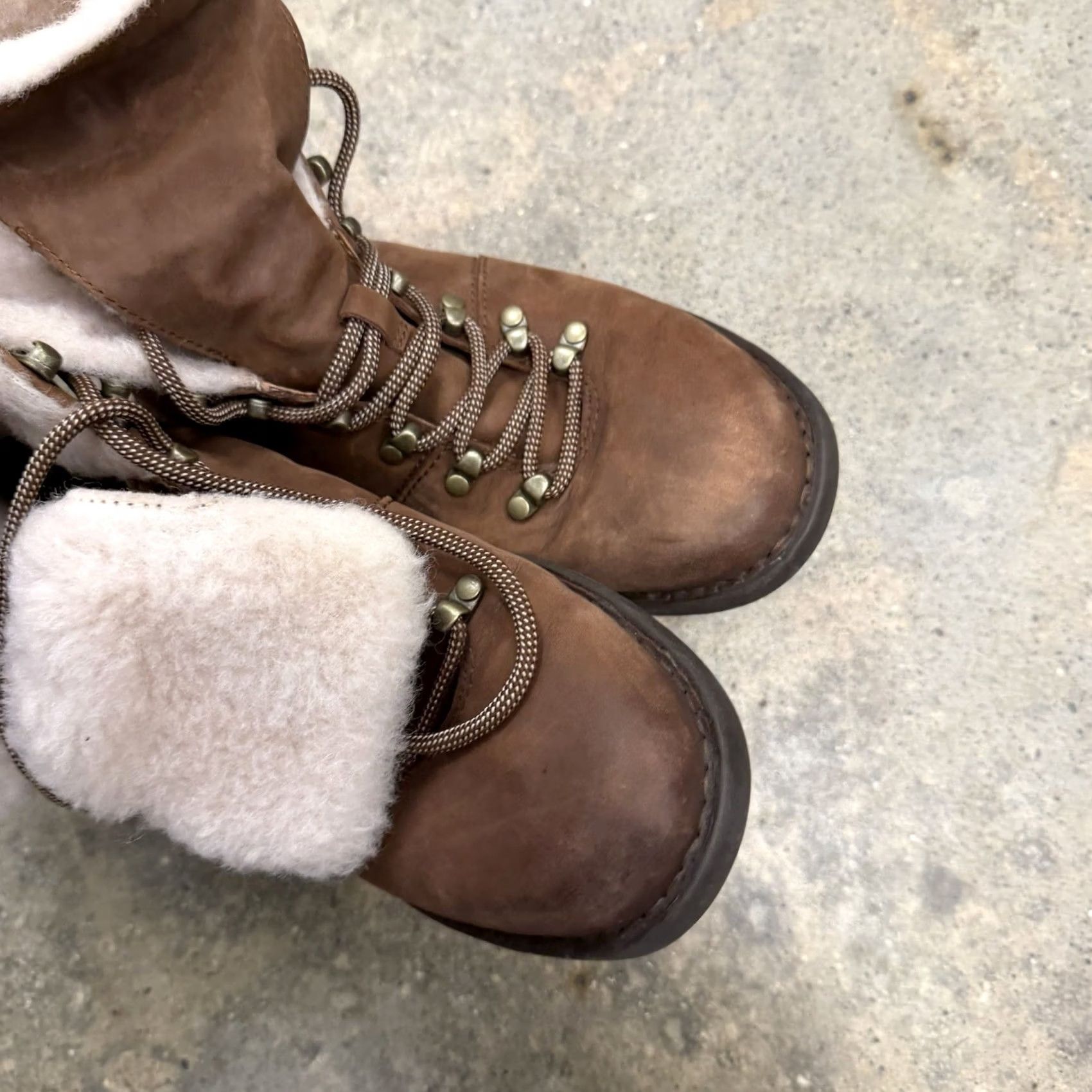 Born Born Blaine Shearling Ankle Boots Brown Leather Womens Size 8 M Shoes Size US 6 / IT 36 - 5 Thumbnail