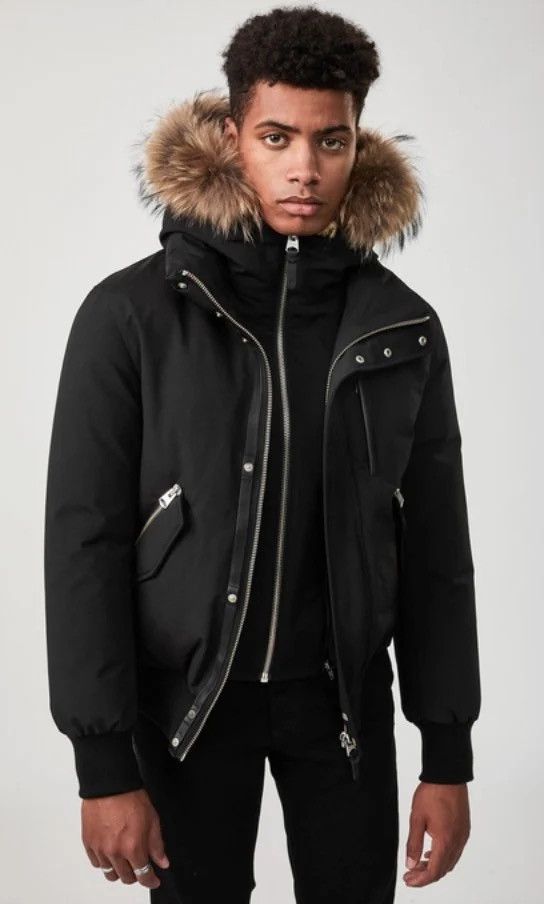 Mackage DIXON 2-in-1 Nordic Tech down bomber with Rabbit far