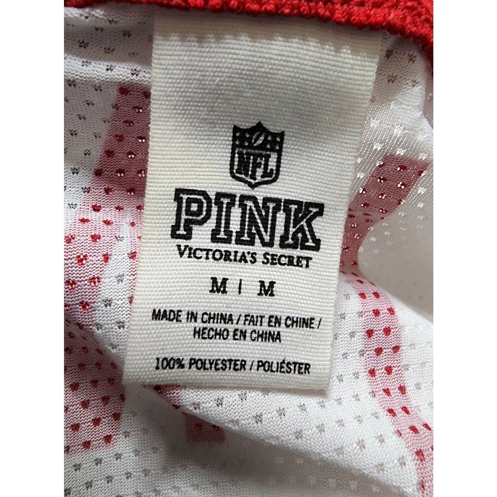 Victoria's Secret Womens M V-Neck Distressed White/Red NY Giants T-Shirt | Victoria's Secret Jersey Size M / US 6-8 / IT 42-44 - 5 Thumbnail