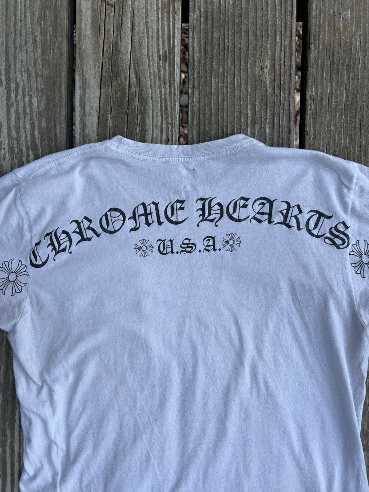 Chrome Hearts Chrome Hearts USA Shoulder Logo White T-shirt Size M Size US M / EU 48-50 / 2 - 3 Thumbnail