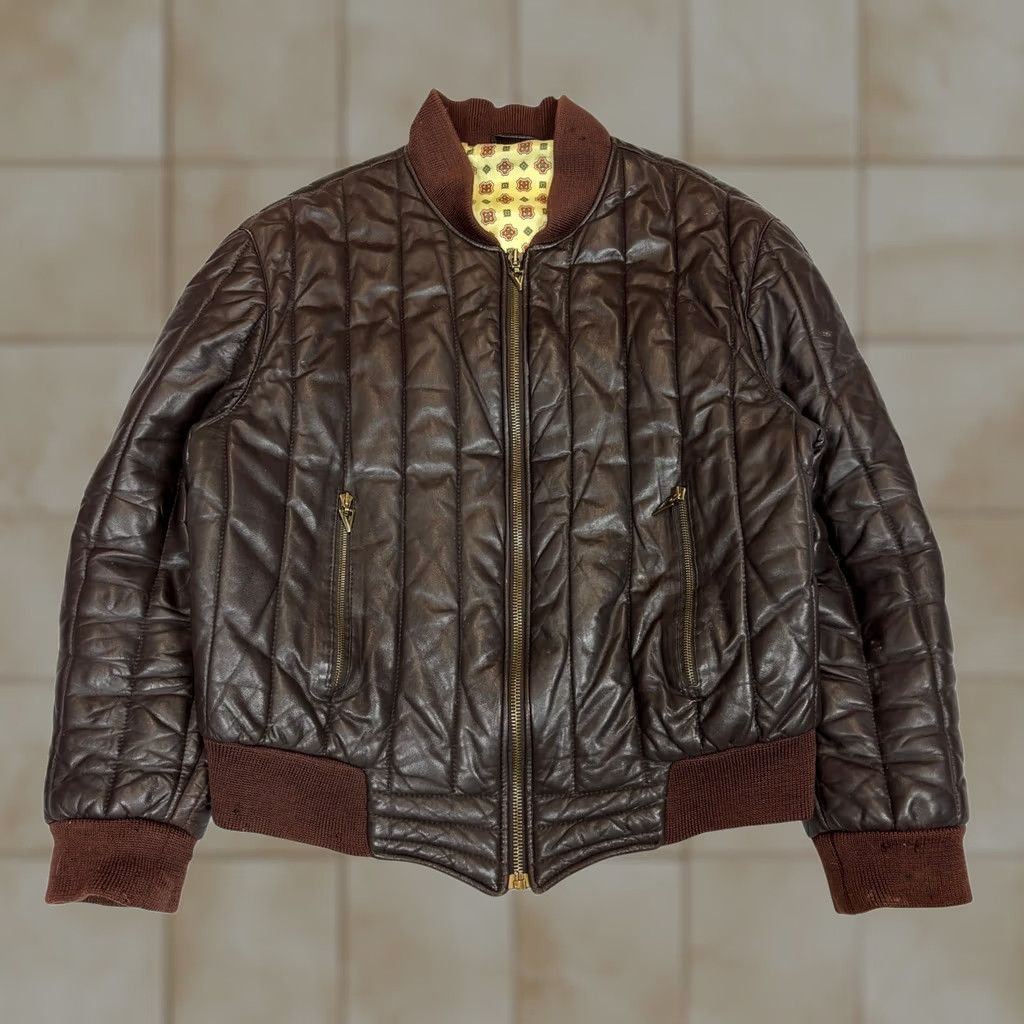 Valentino Vintage Valentino Pelle Quilted Lambskin Leather Bomber Jacket XL Men's Size US XL / EU 56 / 4 - 1 Thumbnail