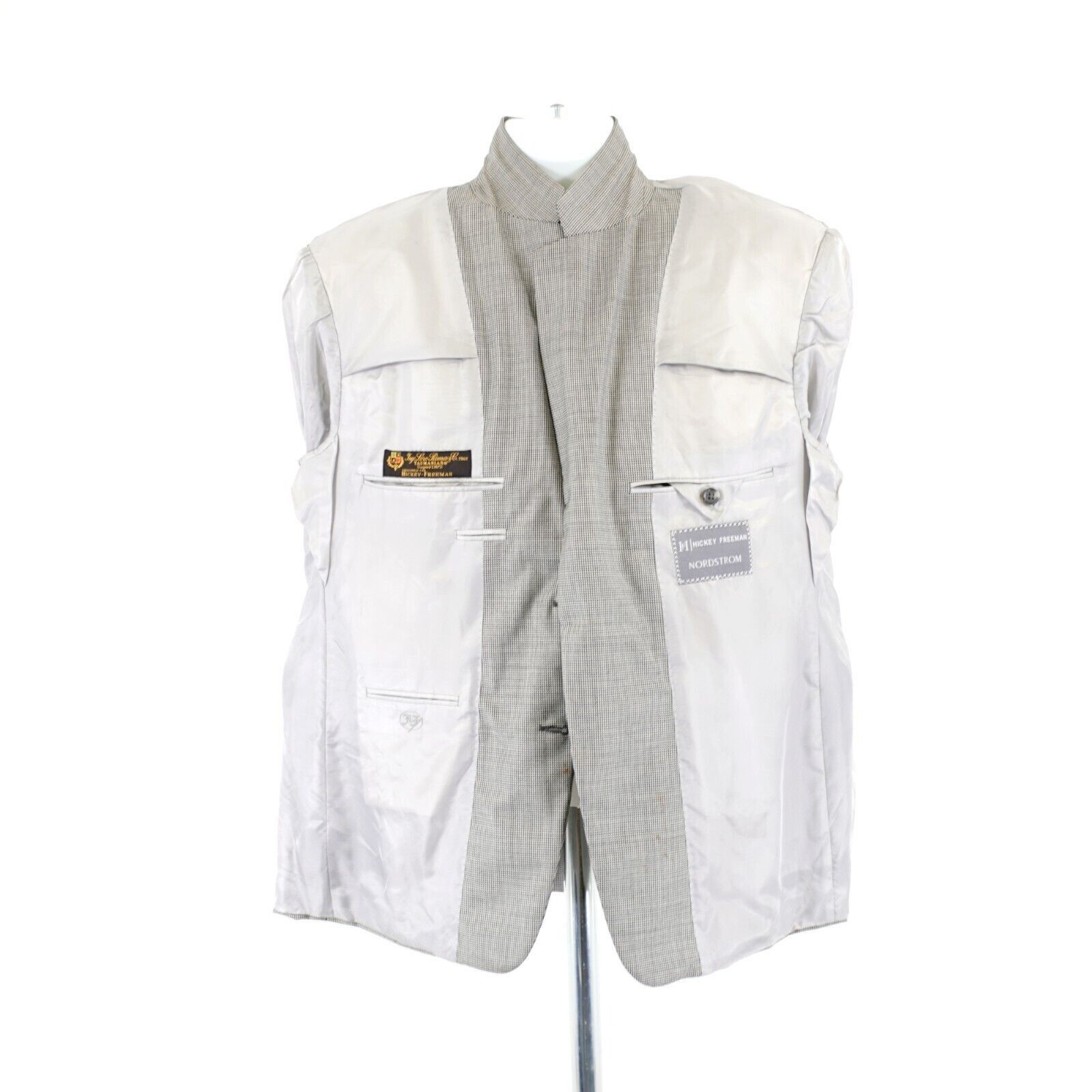 Hickey Freeman Hickey Freeman 44S Loro Piana Tasmanian Super 130s Wool Gray Size 44S - 11 Thumbnail
