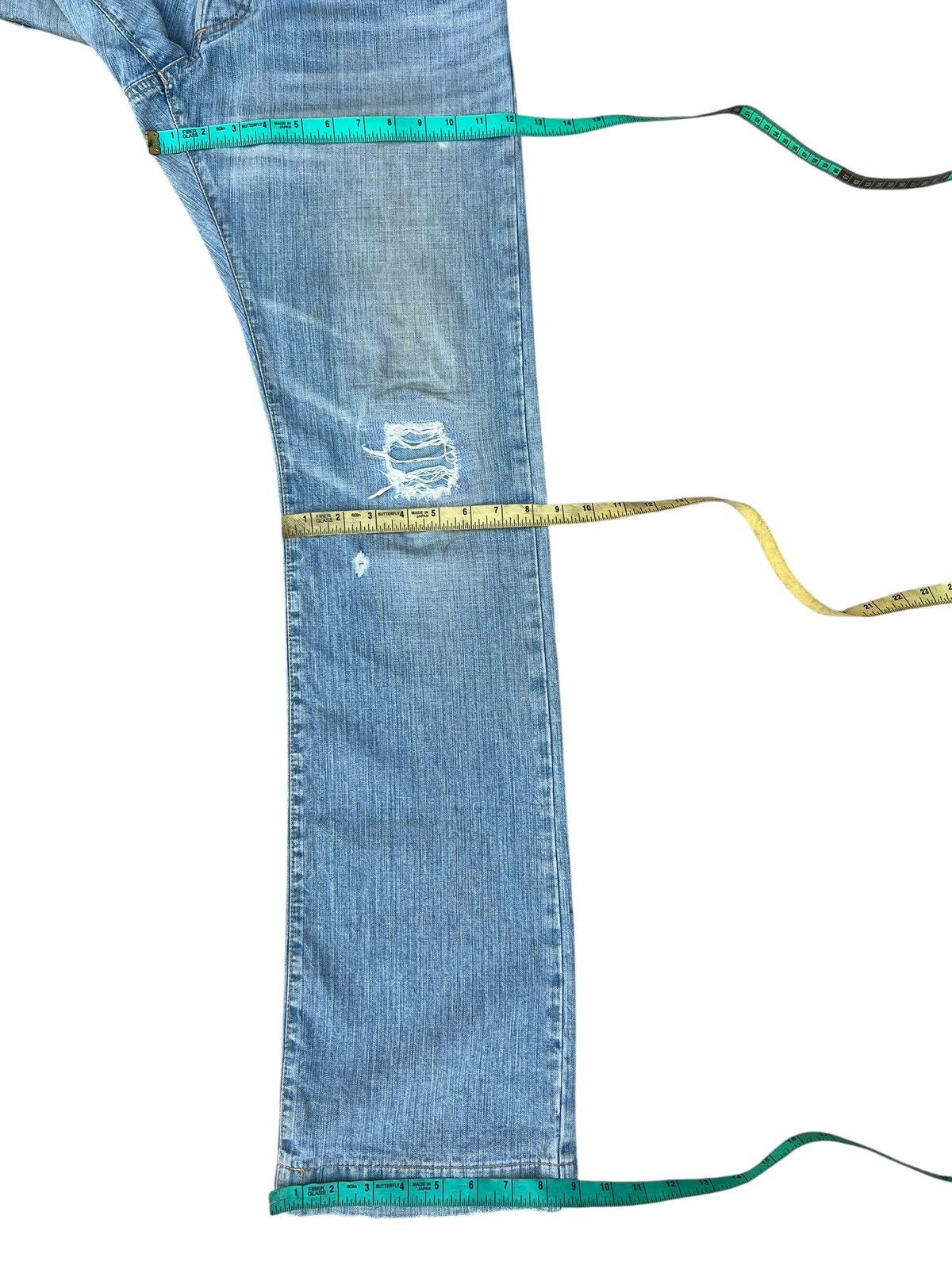 5351 POUR LES HOMMES Epoca Uomo Japan Distressed Dirty Mud Denim Bootcut Jeans Size US 32 / EU 48 - 3 Thumbnail