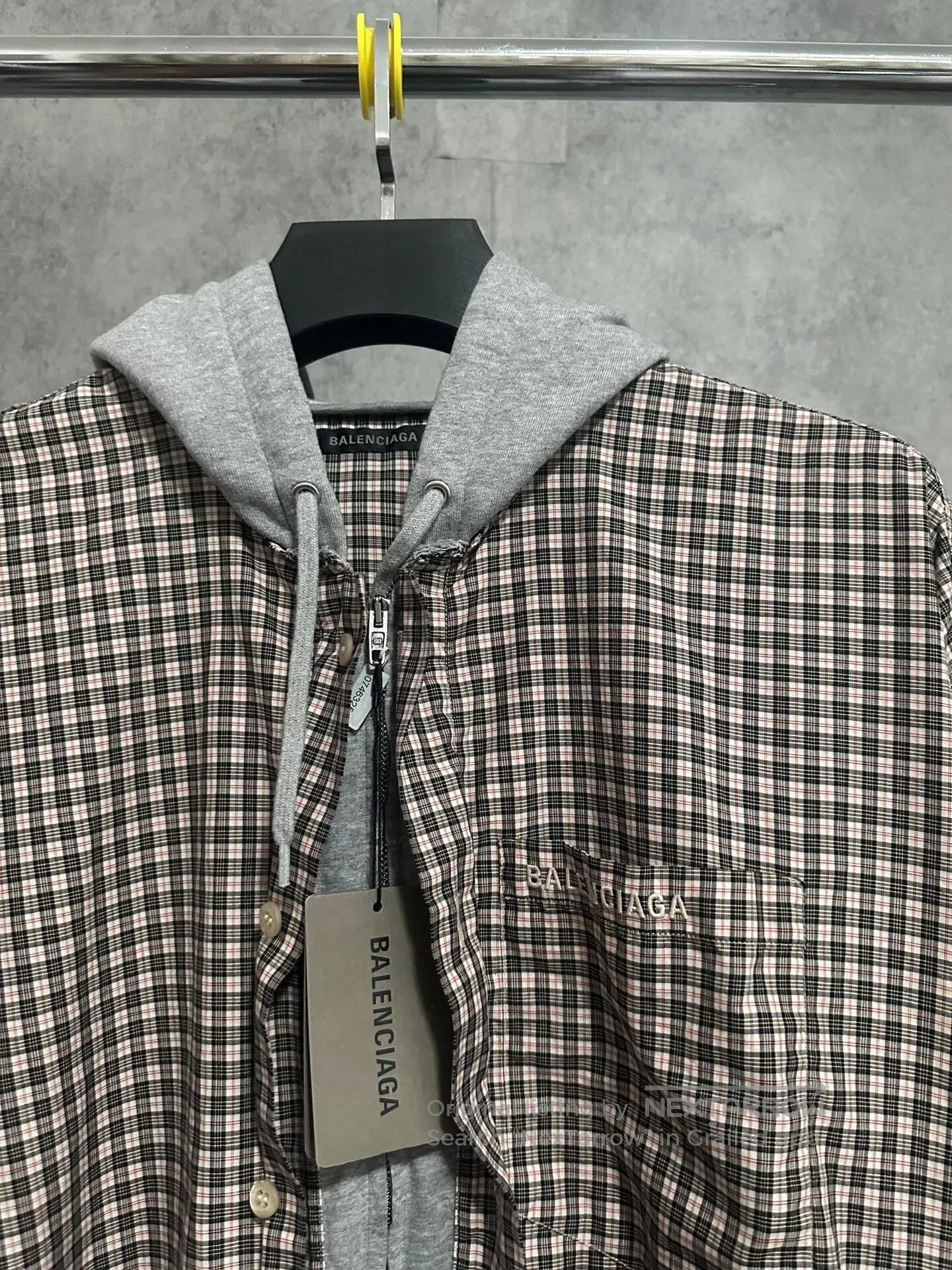 Balenciaga balenciaga gray hooded check shirt jacket. Size US XS / EU 42 / 0 - 2 Thumbnail