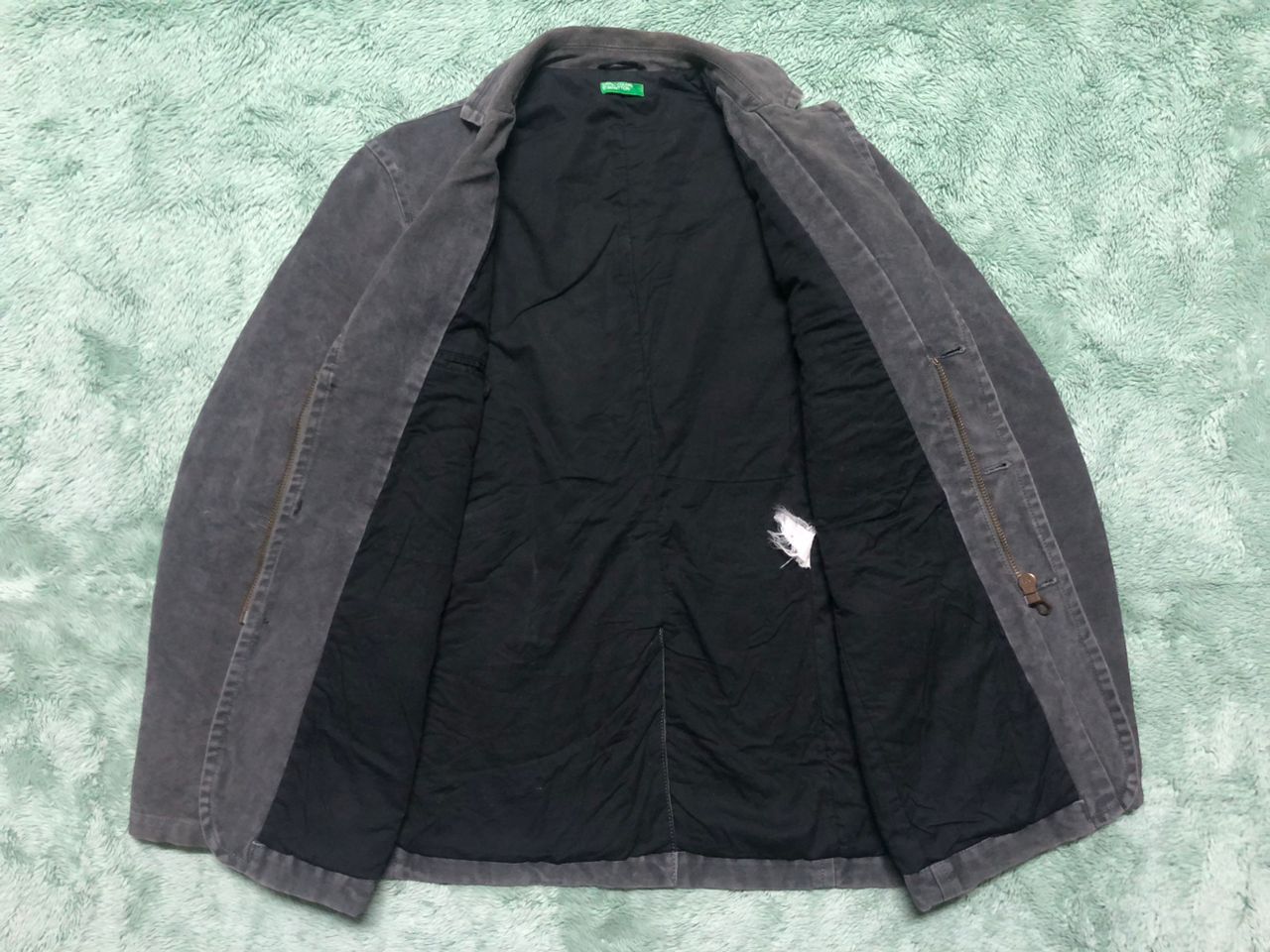 If Six Was Nine × United Colors Of Benetton UNITED COLORS OF BENETTON STONE WASH BLAZER ZIPPER JACKET Size US M / EU 48-50 / 2 - 3 Thumbnail